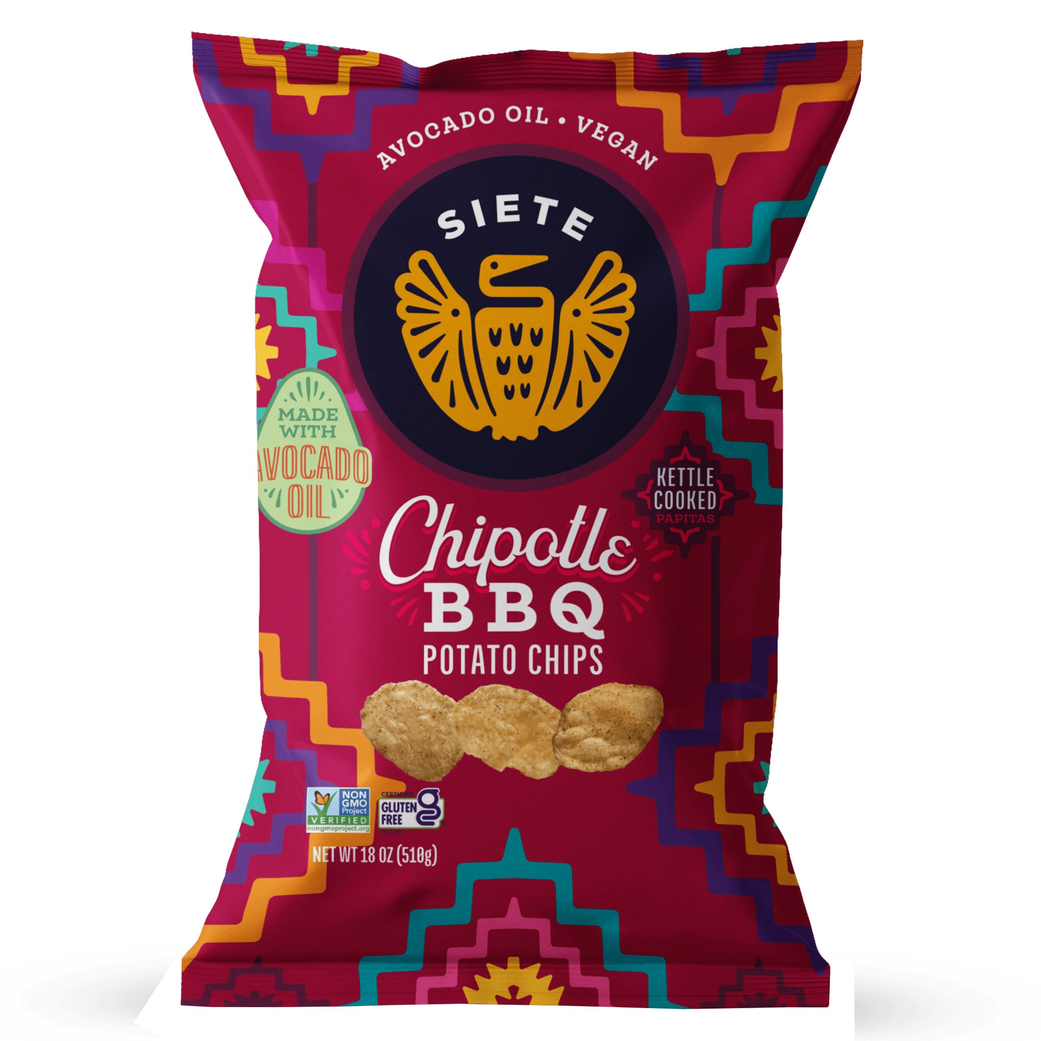 SIETE BBQ CHIPOTLE POTATO CHIPS 18 OUNCES - Image 1