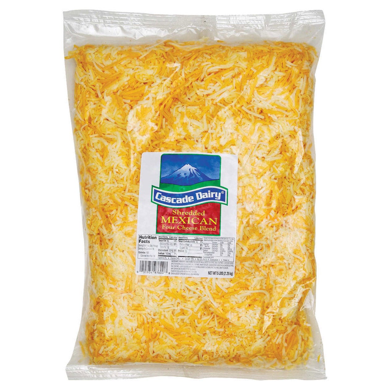 CASCADE DAIRY SHREDDED MEXICAN BLEND 5 LB