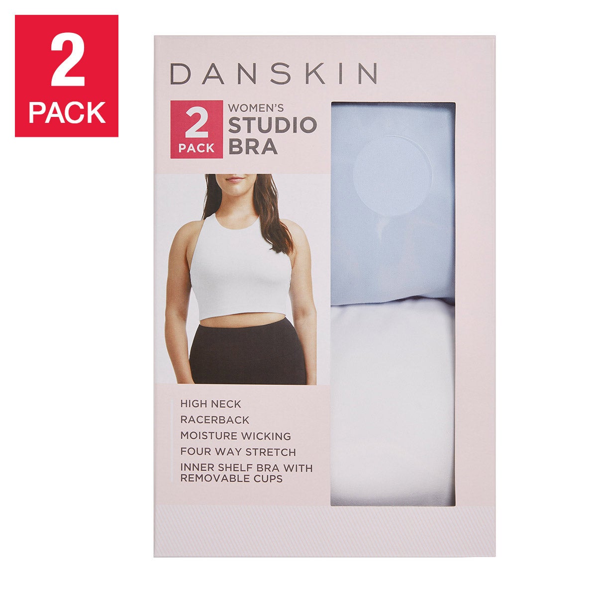 DANSKIN WOMEN'S STUDIO BRA 2PK