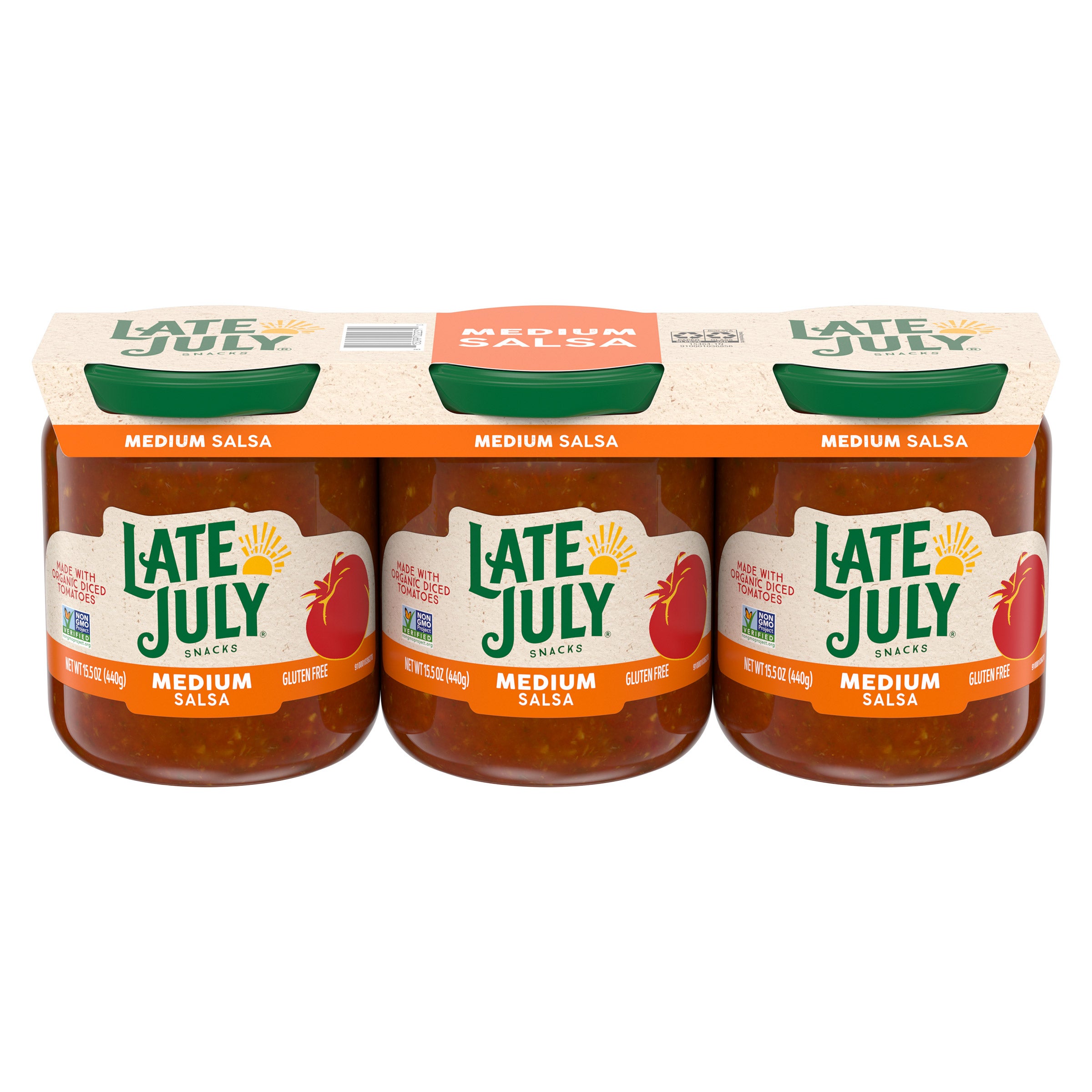 LATE JULY MEDIUM SALSA 3 PACK 15.5 OUNCES EA