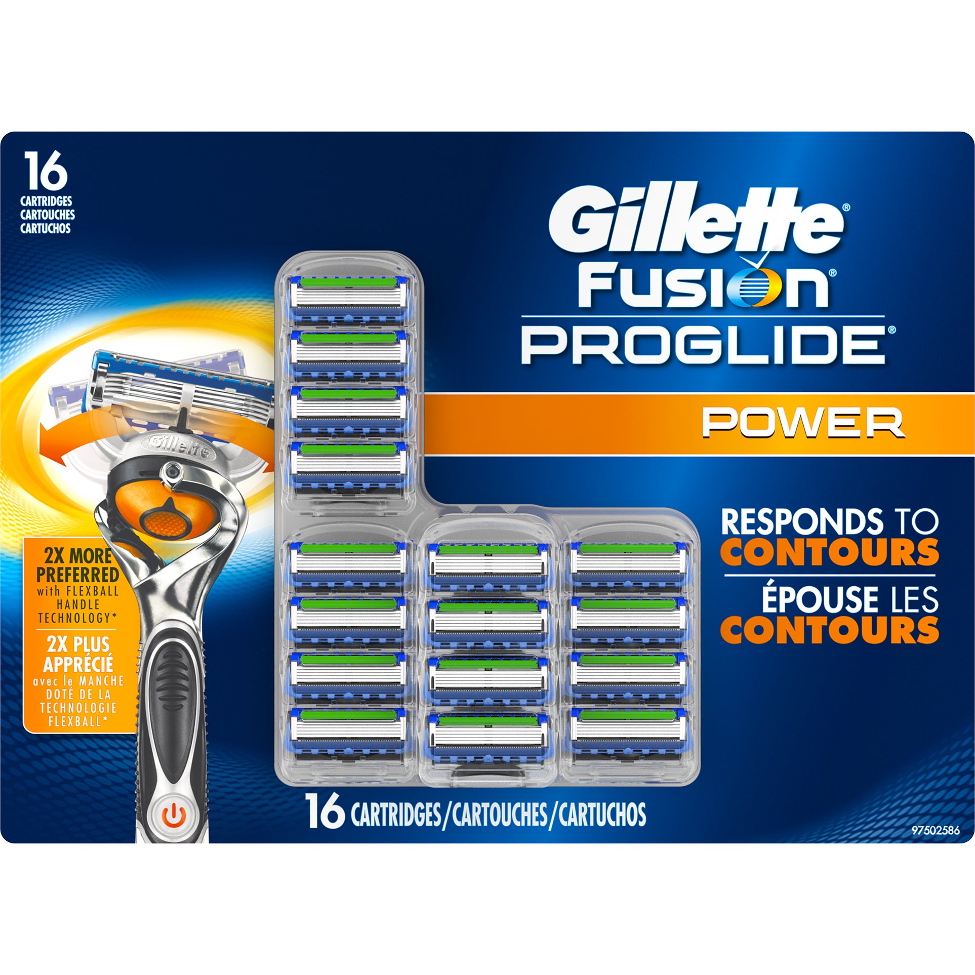 GILLETTE PROGLIDE CARTRIDGES 16 COUNTS