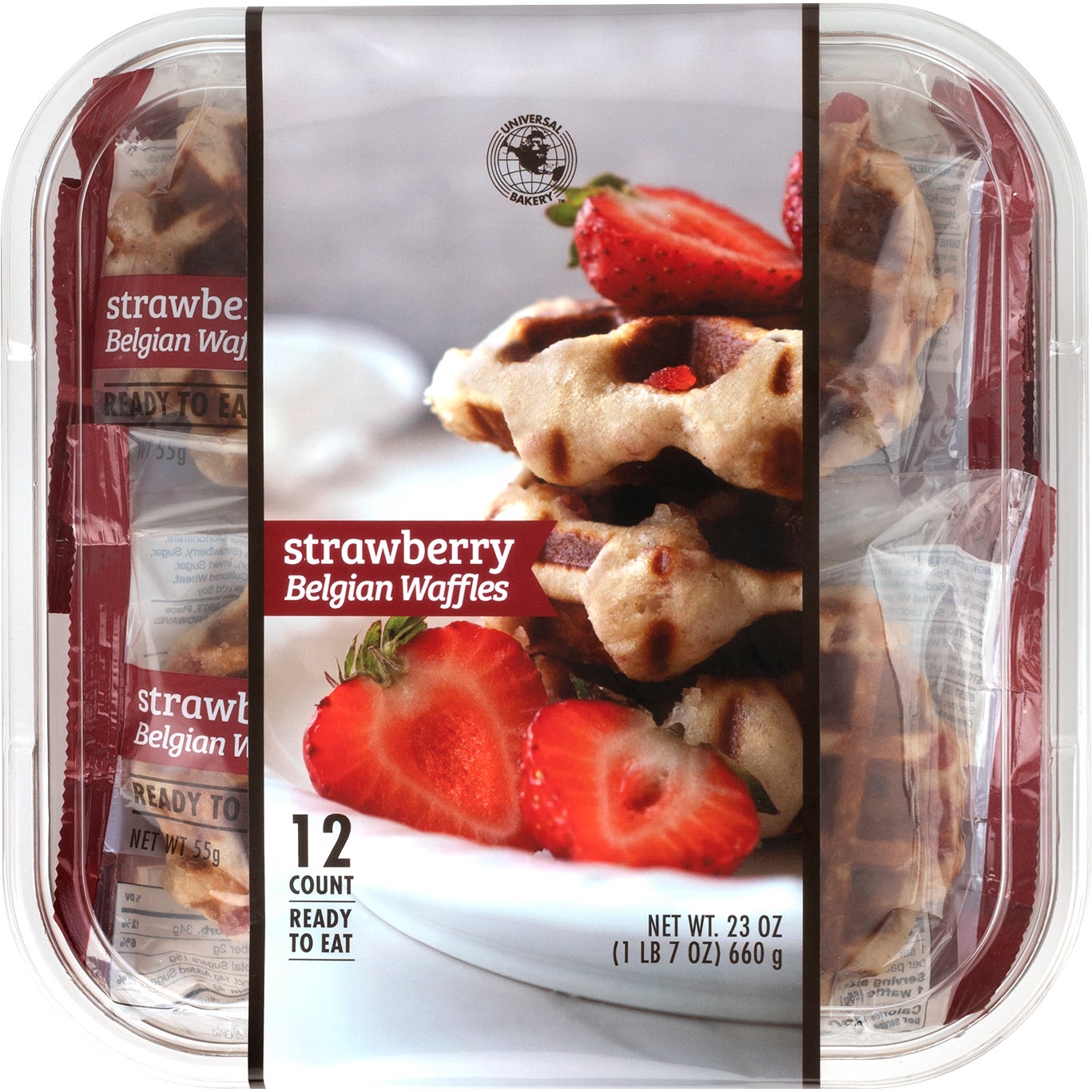 UNIVERSAL BAKERY STRAWBERRY WAFFLE 12/1.92 OZ - Image 1