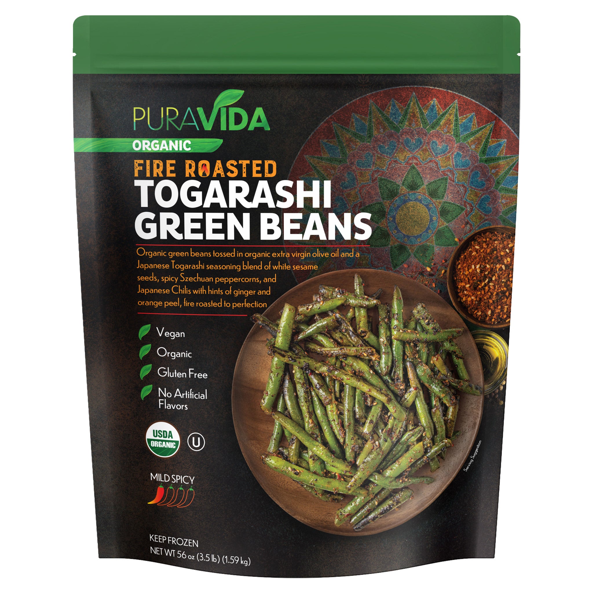 PURAVIDA ORGANIC TOGARASHI GREEN BEANS 3.5 LBS