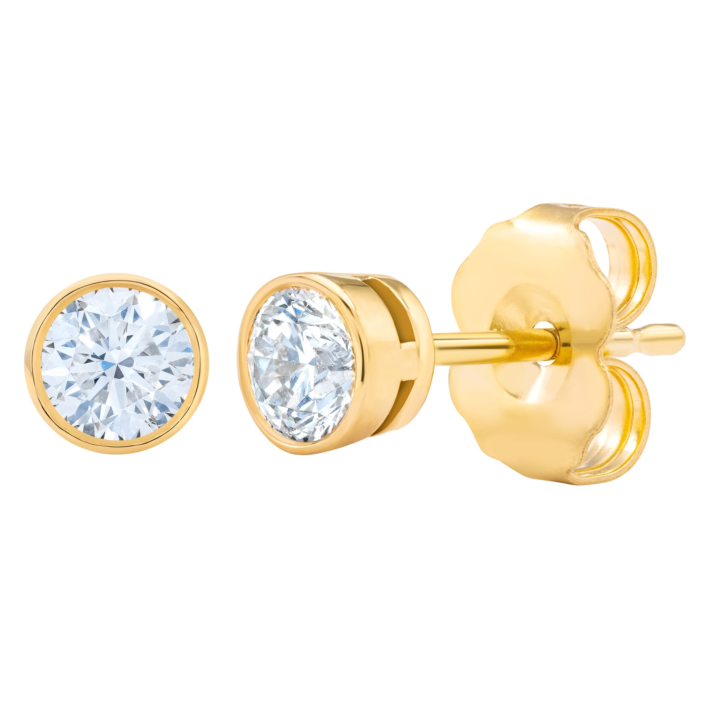 14KT YELLOW GOLD VS2 I 0.36CTW ROUND DIAMOND STUD EARRINGS