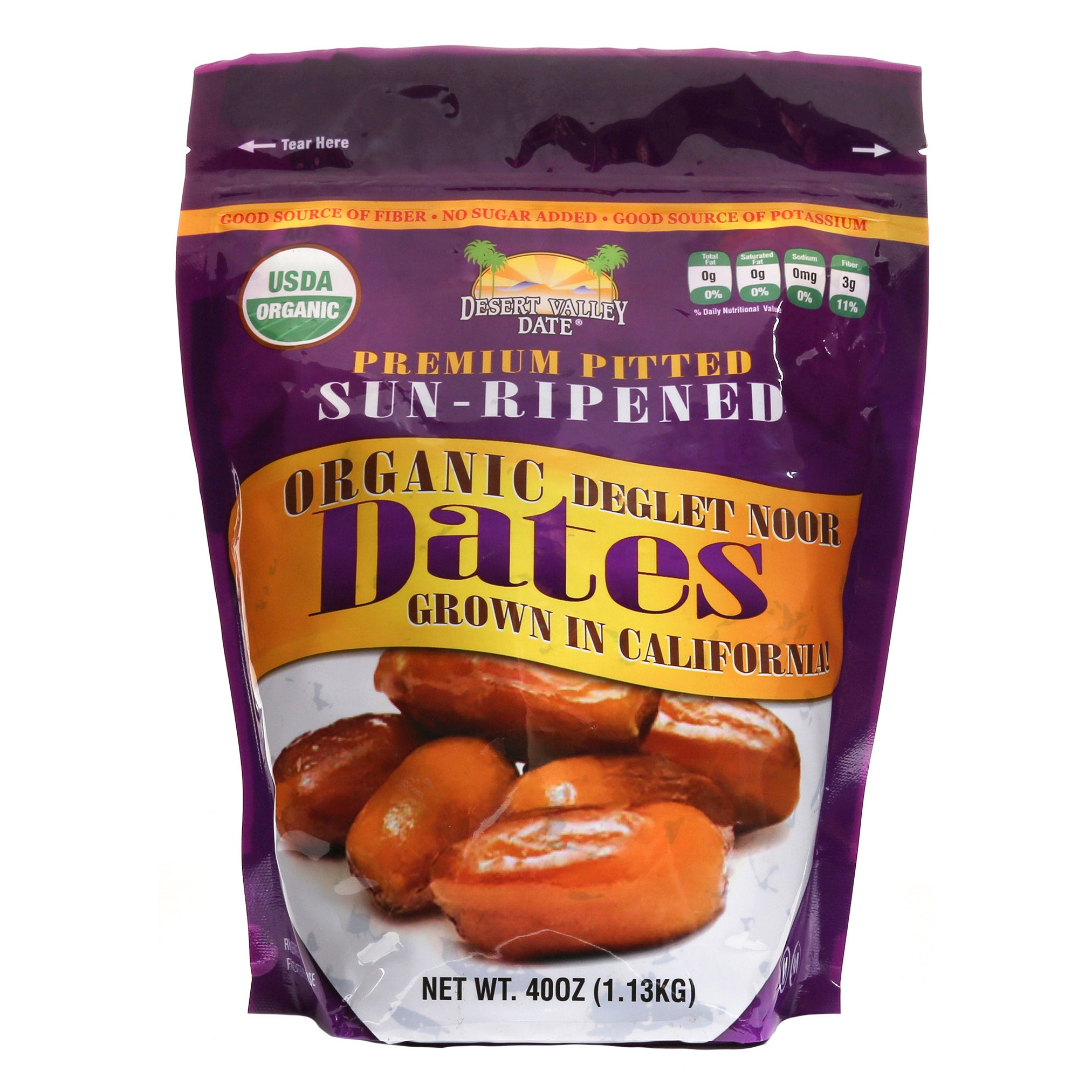DESERT VALLEY DATE ORGANIC PITTED DATES 40 OUNCE BAG - Image 1