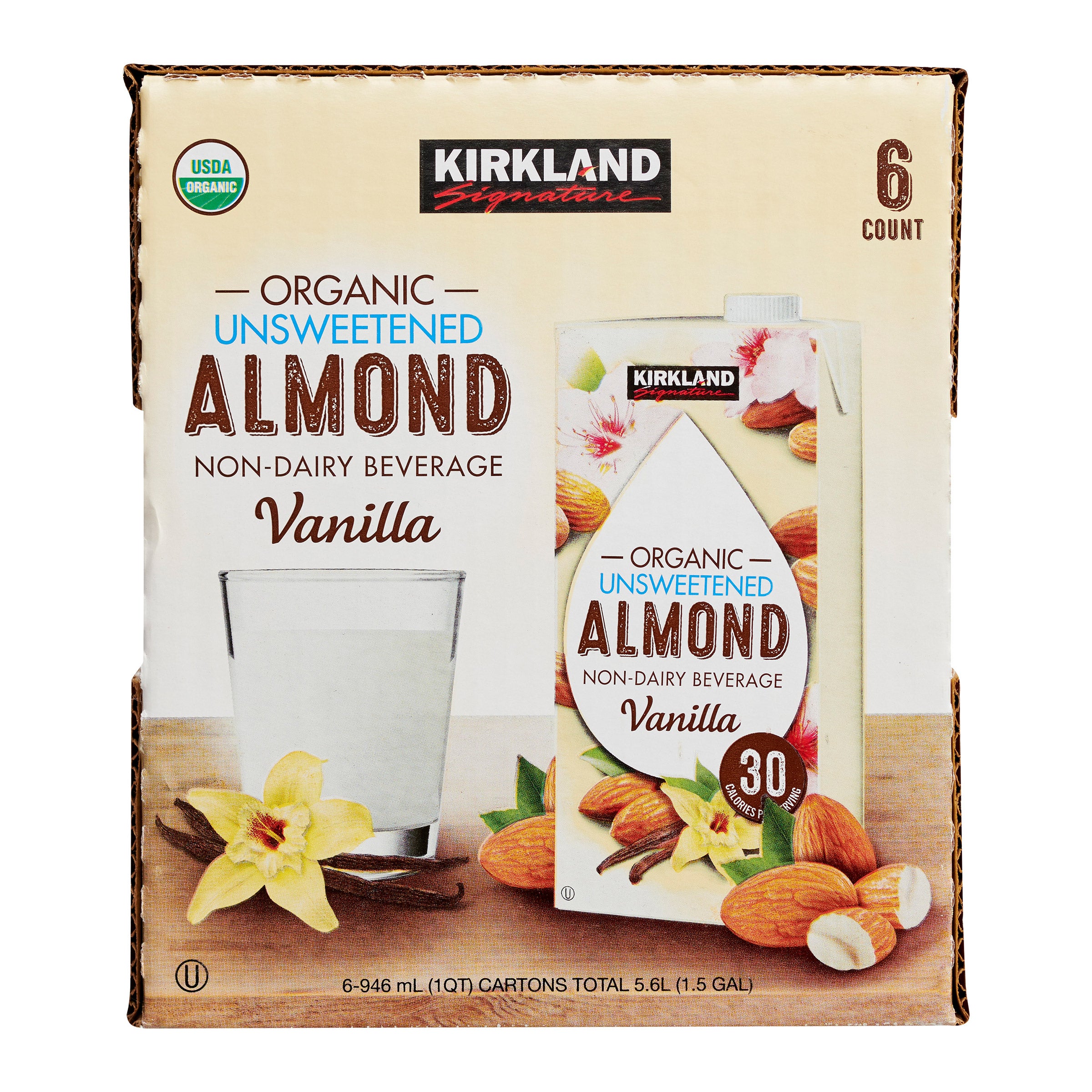 KIRKLAND SIGNATURE ORG ALMOND BEVERAGE 6/32 OUNCE CARTONS - Image 1