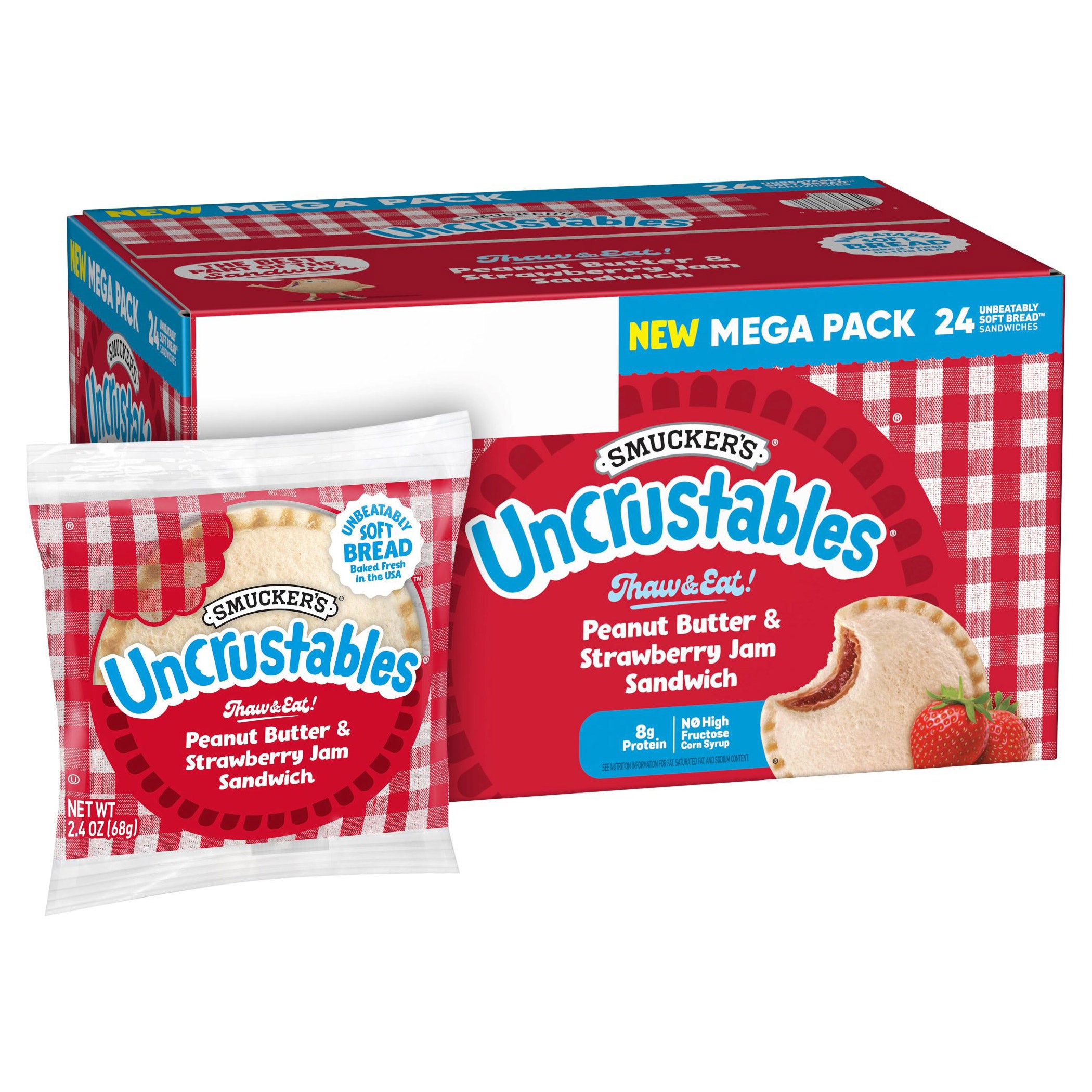 SMUCKERS UNCRUSTABLES PB & STRAWBERRY 24 COUNT 57.6 OUNCES