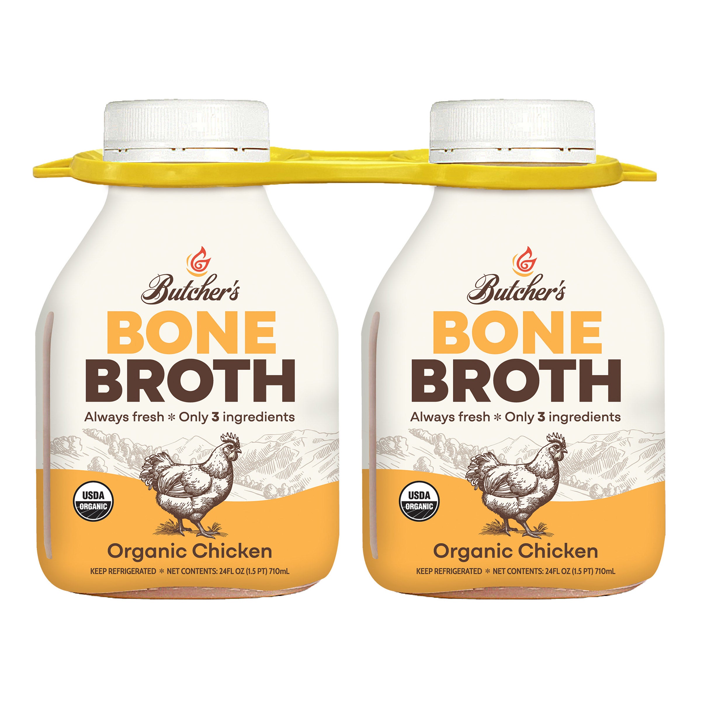 BUTCHER'S ORGANIC CHICKEN BONE BROTH 2/24 OZ - Image 1