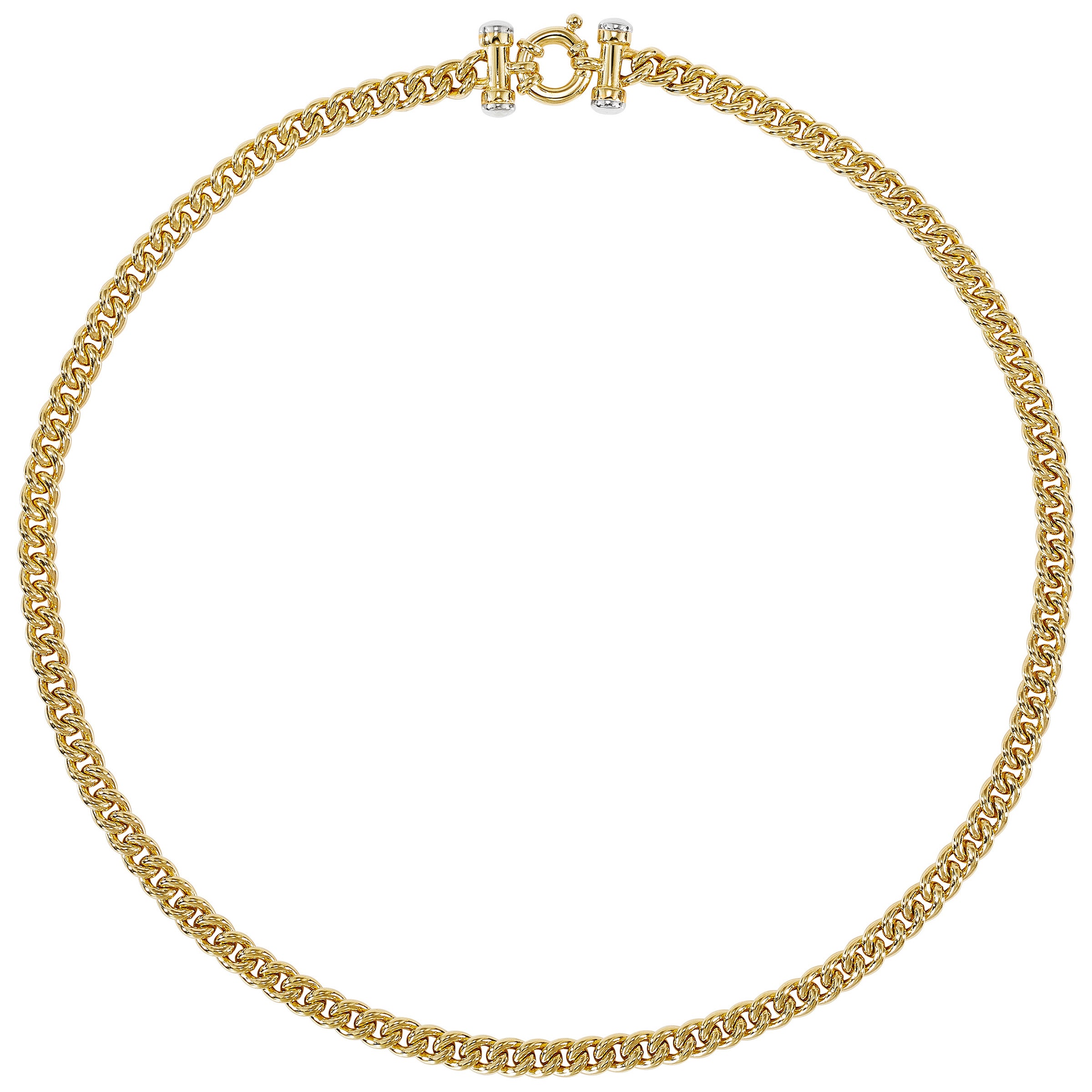 14KT TWO TONE GOLD 18¨ LINK NECKLACE MADE IN ITALY - Image 1