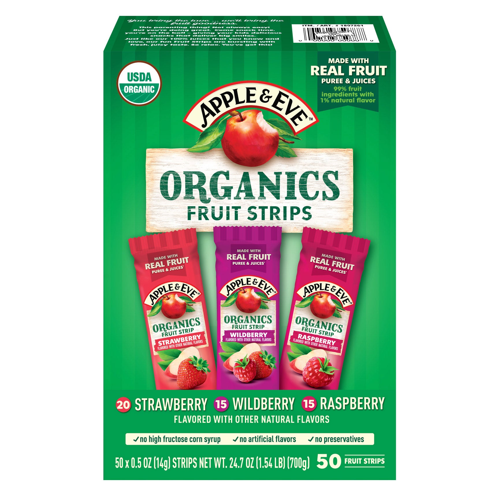 APPLE AND EVE ORGANIC FRUIT STRIP 50 CT