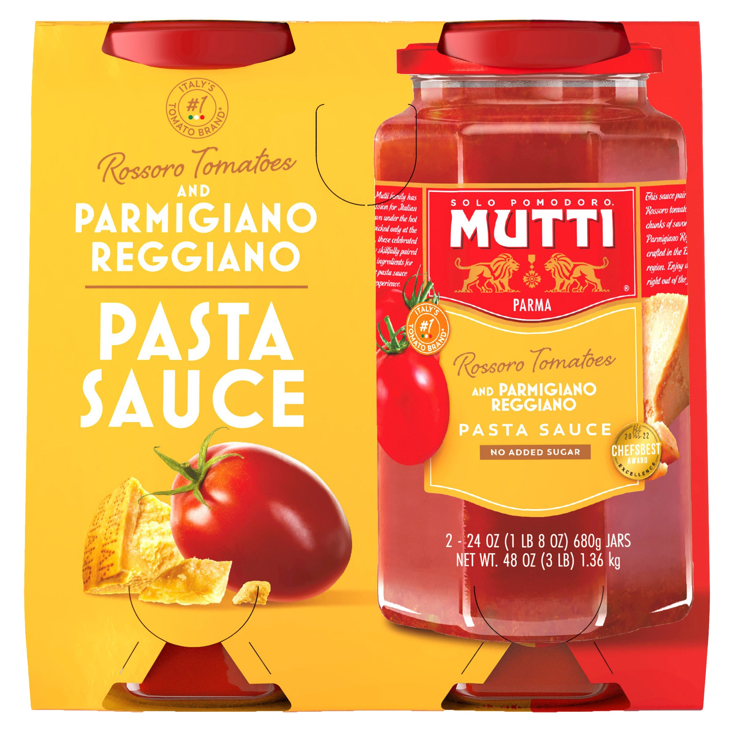 MUTTI PASTA SAUCE TOMATO & PARMIGIANO 2 PACK 24 OUNCES EACH