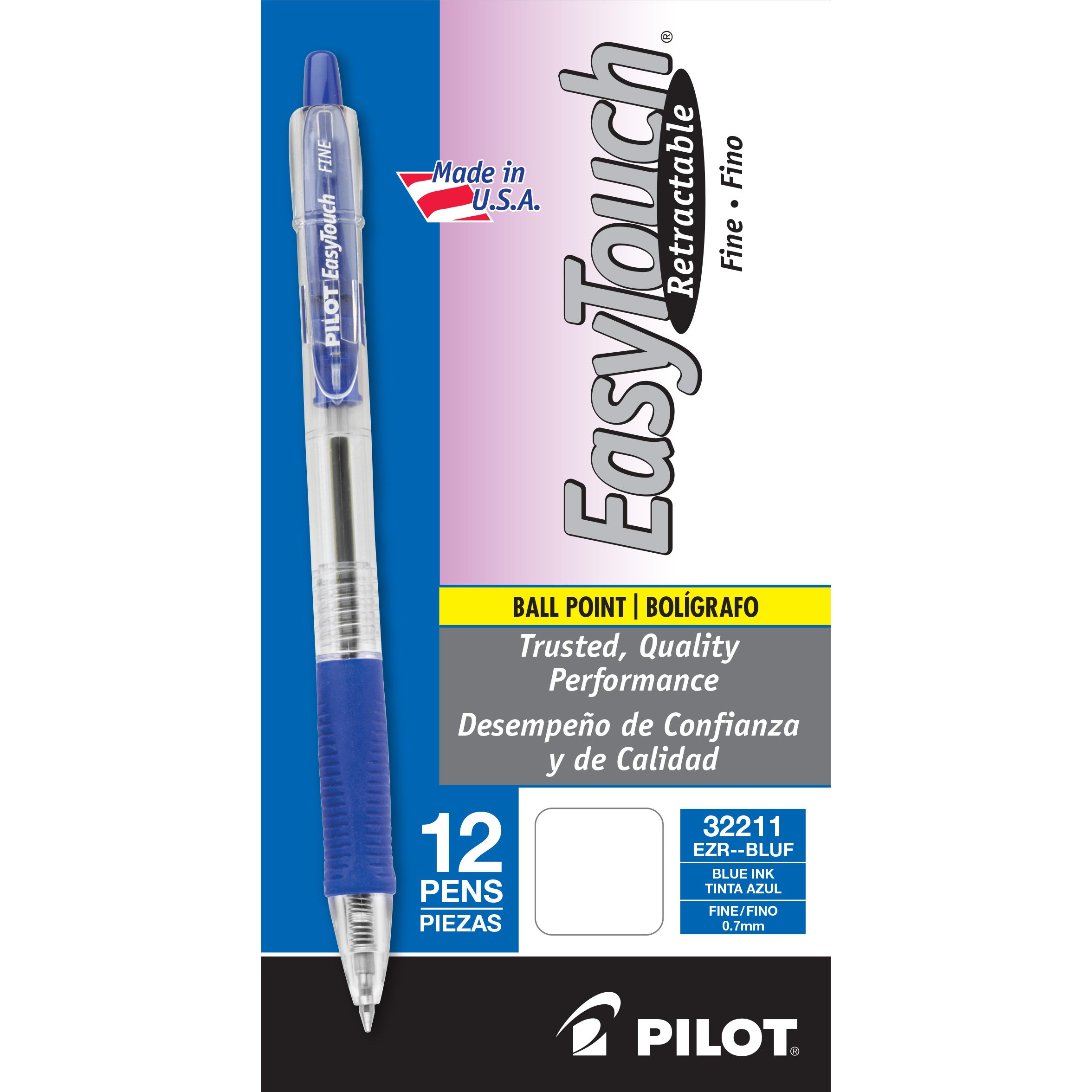 PILOT BLUE RETRACTABLE PEN PIL32211 12CT - Image 1