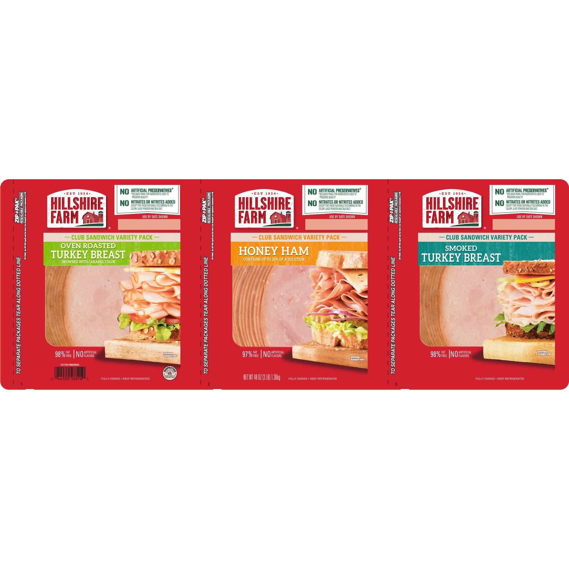 HILLSHIRE FARM LUNCH MEAT VARIETY 3/16 OZ - Image 1