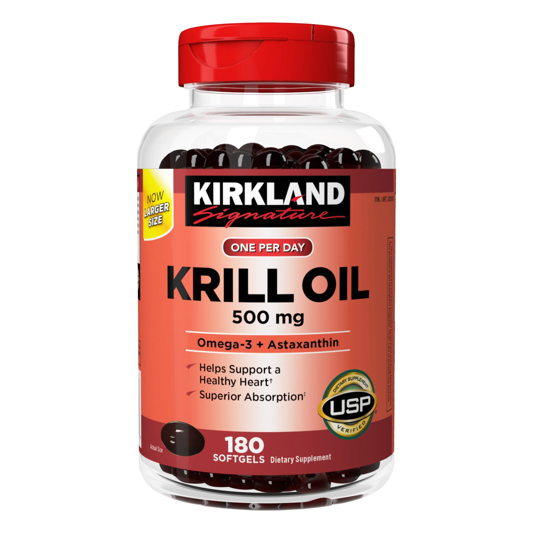 KIRKLAND SIGNATURE KRILL OIL 500MG 160 SOFTGELS - Image 1