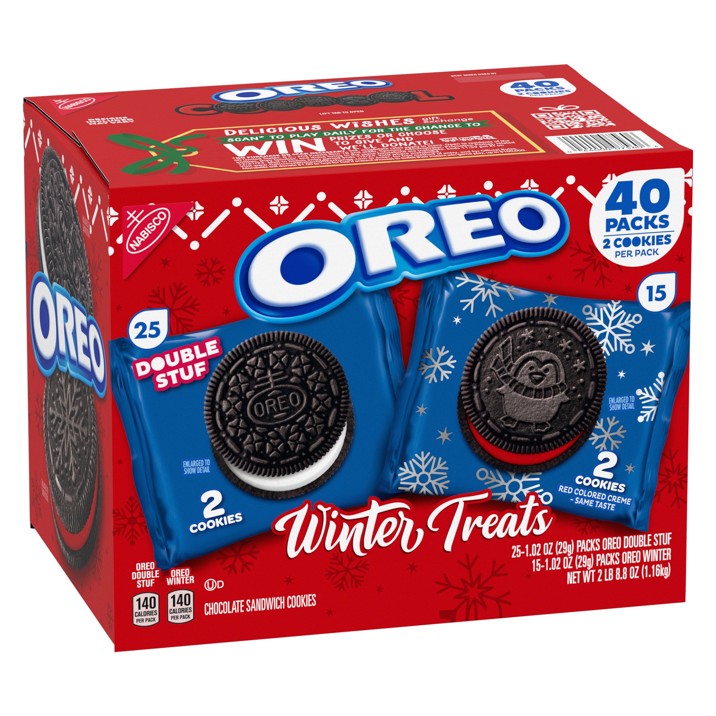 NABISCO OREO WINTER TREATS 40 PACK 1.02 OUNCES EA