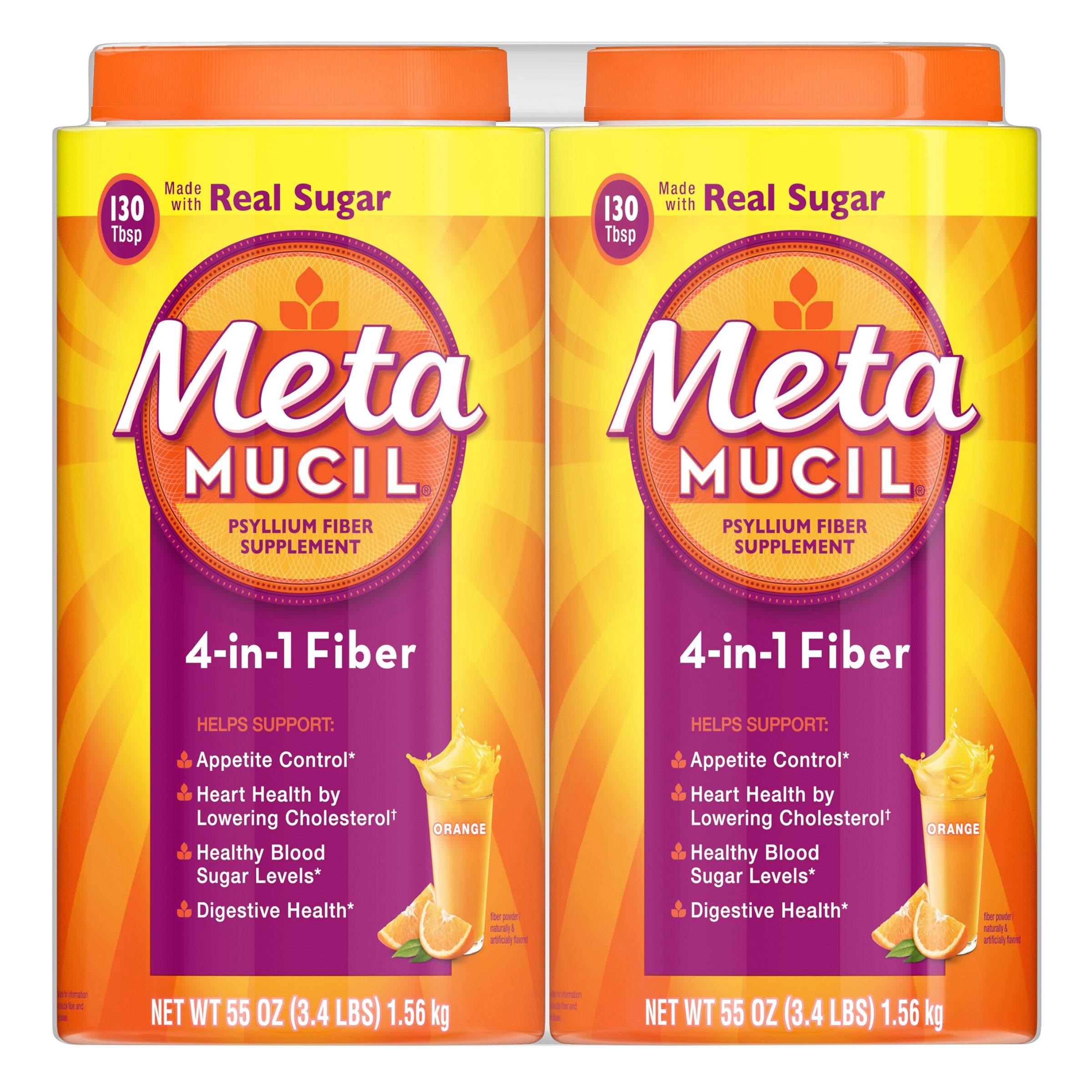 METAMUCIL ORANGE SMOOTH TEXTURE 2X130 DOSES - Image 1