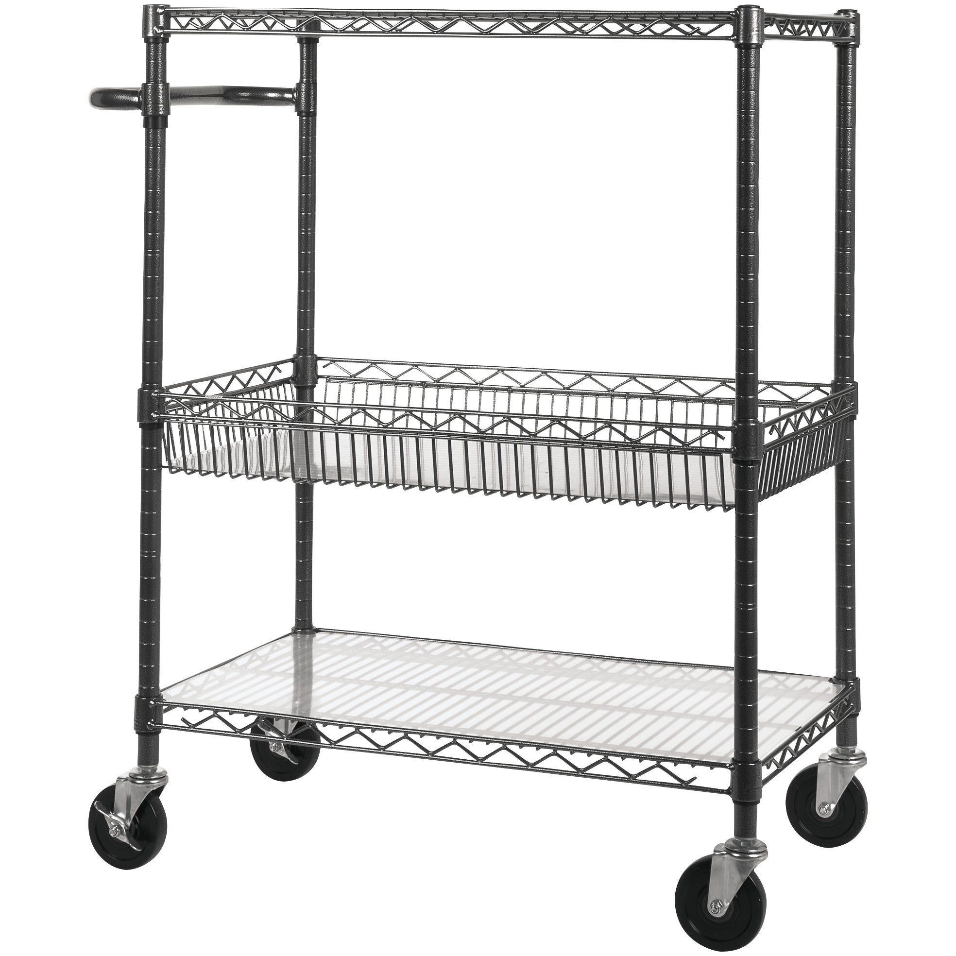 ALERA 3 TIER BLACK WIRE CART ALESW543018BA - Image 1