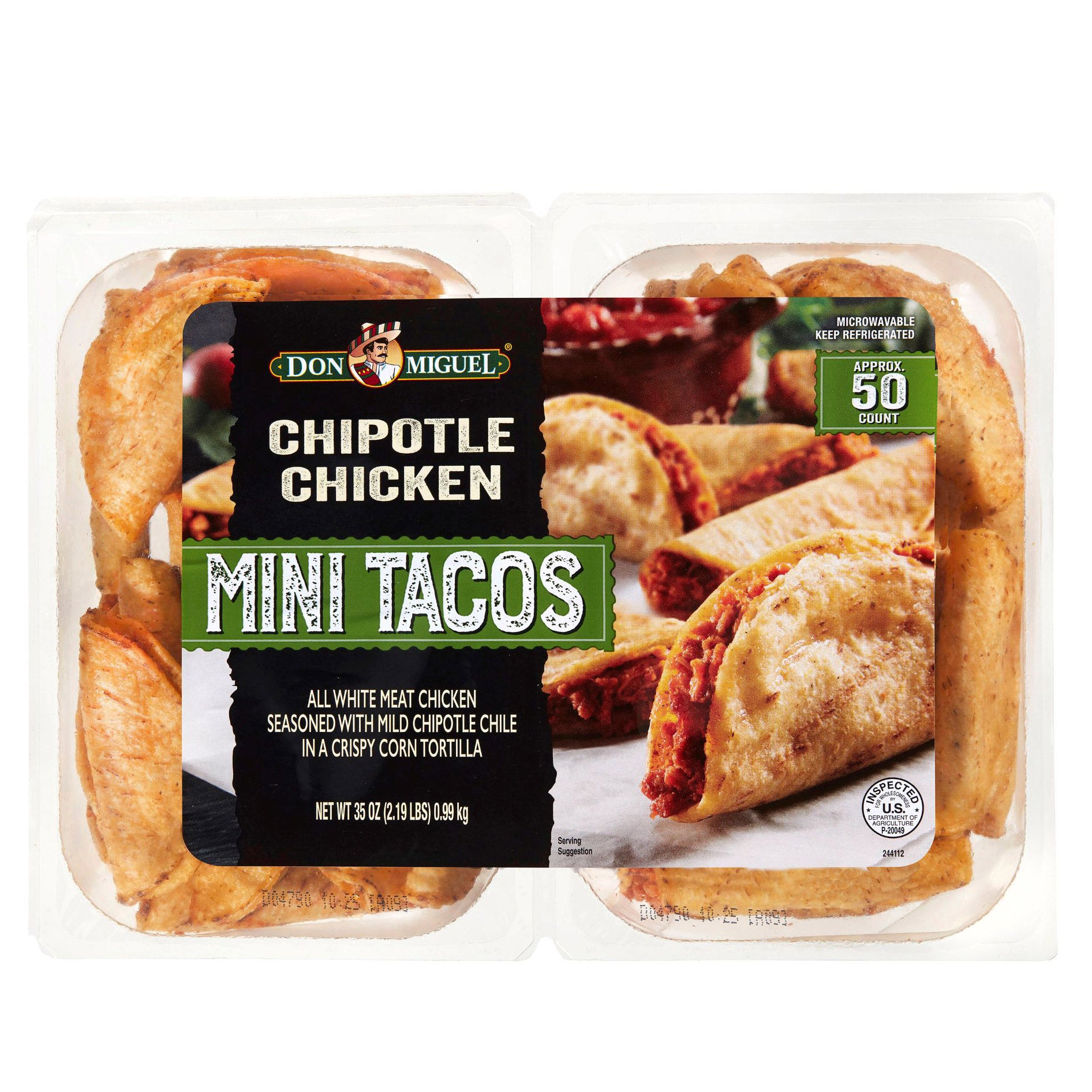 DON MIGUEL CHICKEN MINI TACOS 50 CT 2.19 LBS