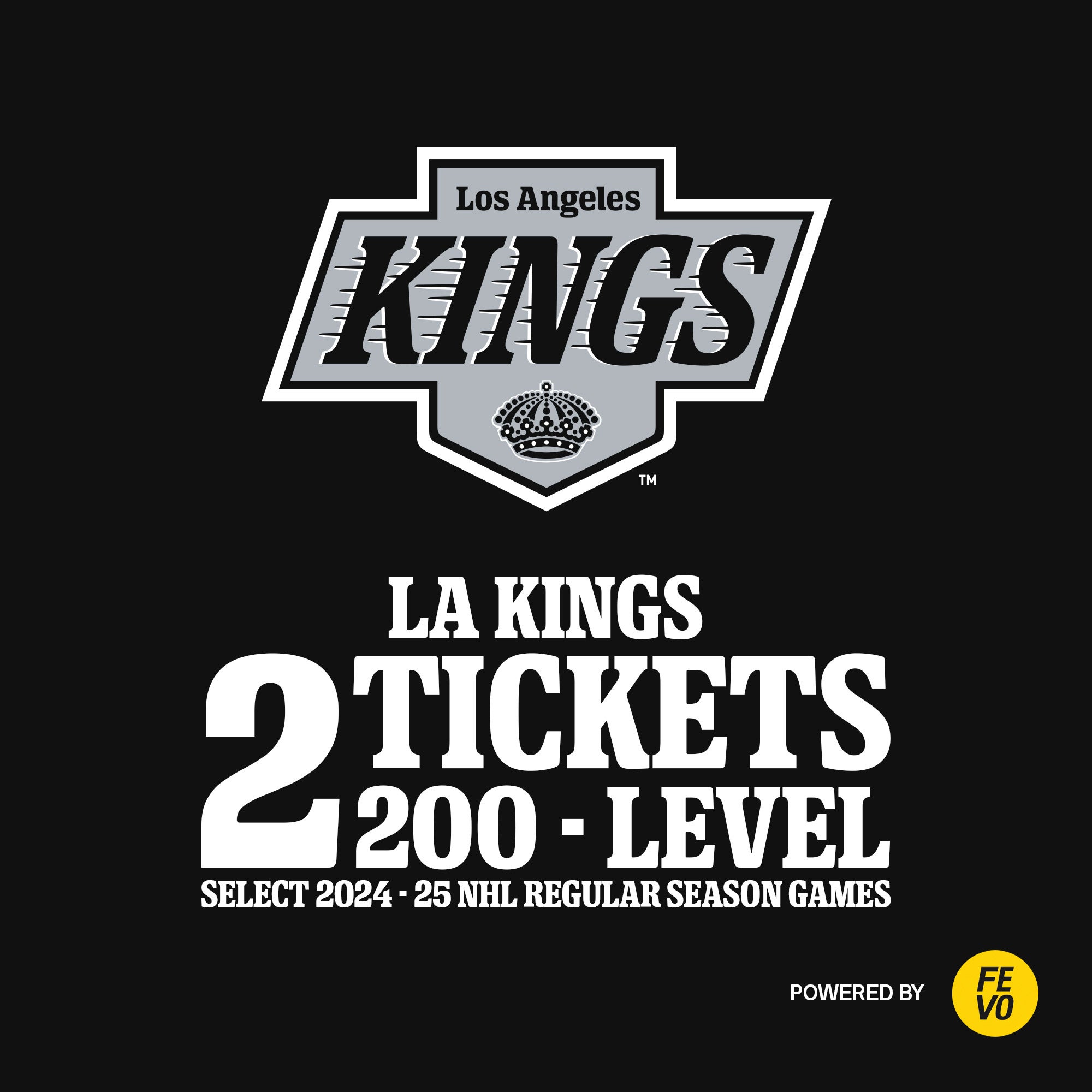 NHL-LA KINGS 2- 200 LEVEL TICKETS ITEM IS NON-REFUNDABLE