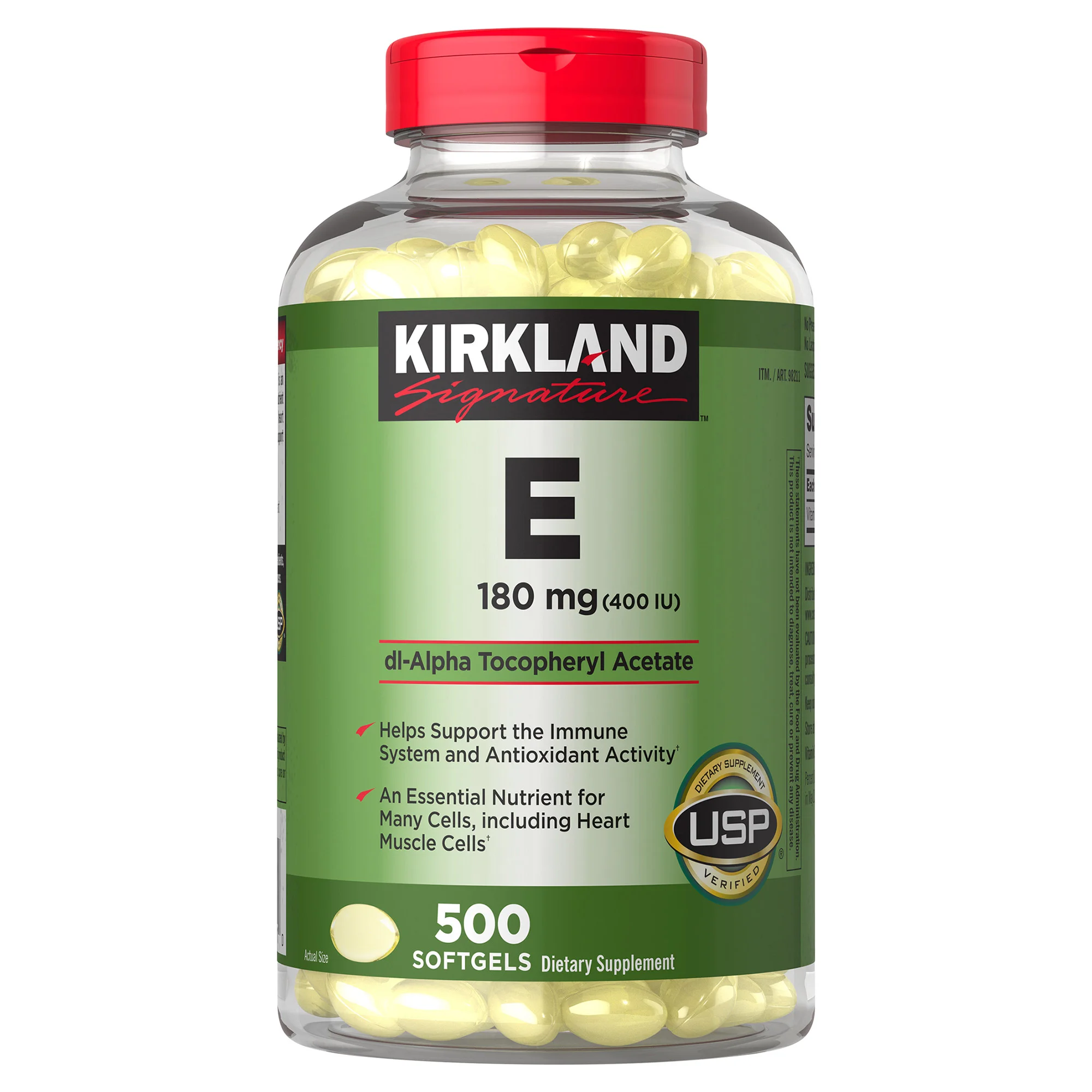 KIRKLAND SIGNATURE VITAMIN E 180MG 500 COUNT - Image 1