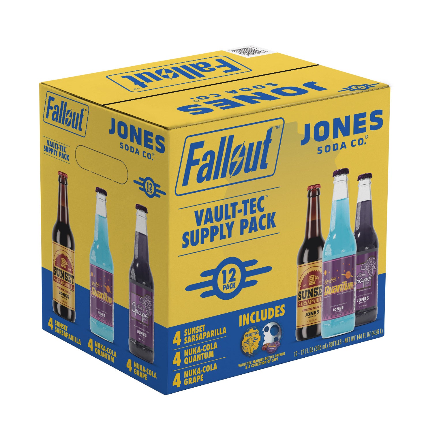 JONES SODA FALLOUT NUKA QUANTUM SUNSET 12/12 FLOZ (4.502 QTS) - Image 1
