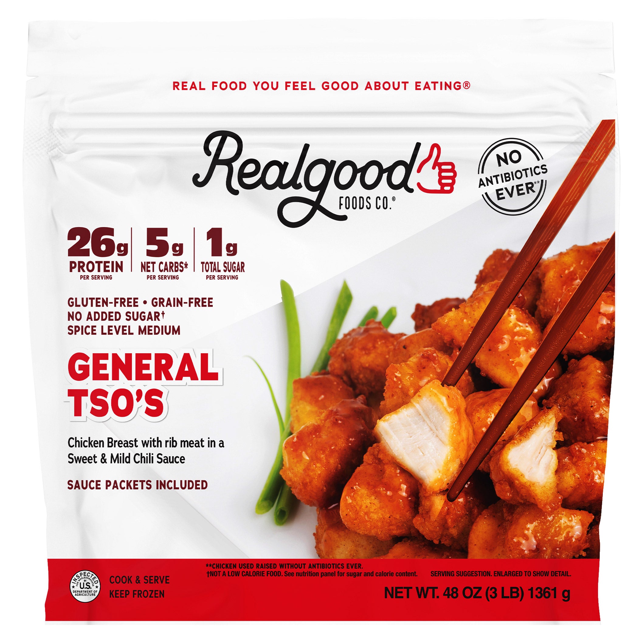 REAL GOOD FOOD GENERAL TSO'S CHICKEN 48 OZ