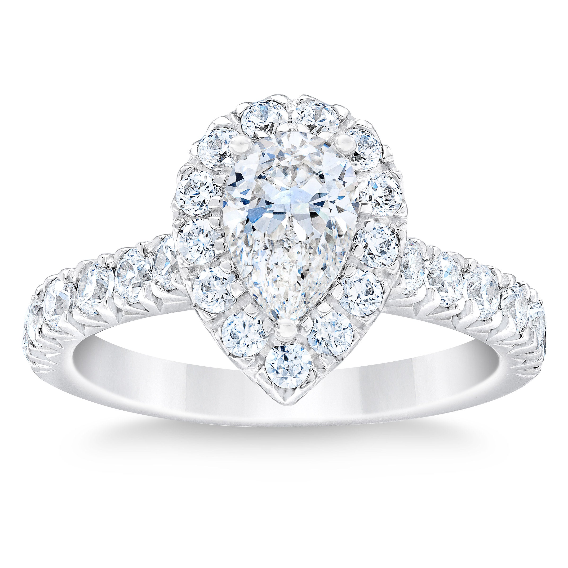 PLATINUM VS2 G 2.00CTW PEAR SHAPE RING (1.0CTR) - Image 1