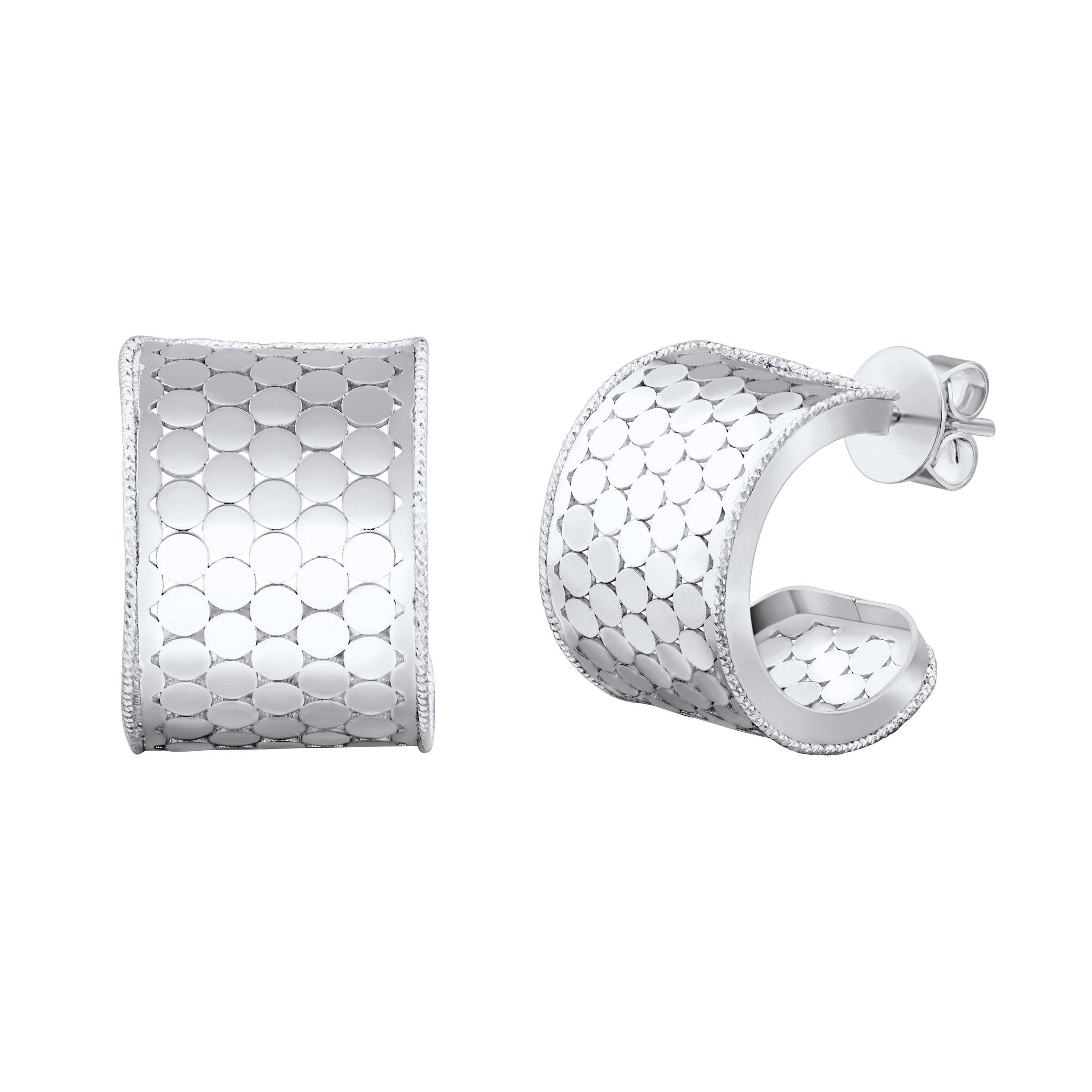 14KT WHITE GOLD J HOOP EARRINGS MADE IN ITALY