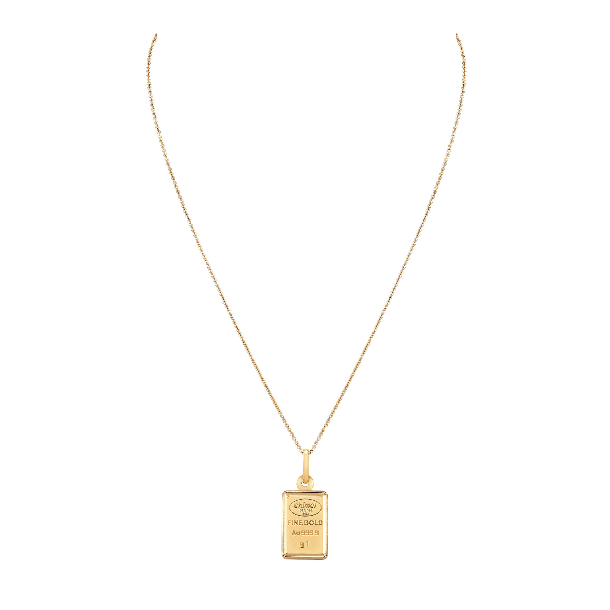 CERTIFIED 1 GRAM PURE GOLD PENDANT WITH 18KT FRAME AND CHAIN 18" - Image 1
