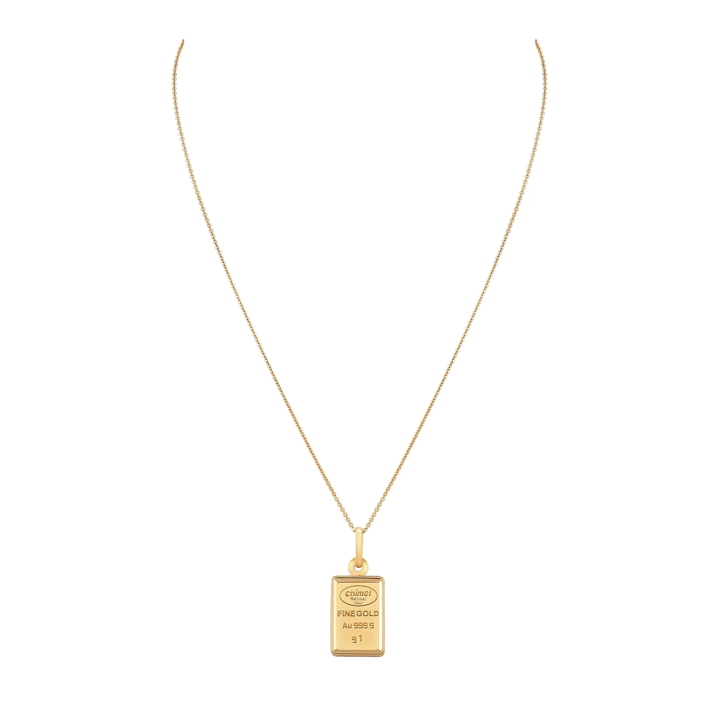 CERTIFIED 1 GRAM PURE GOLD PENDANT WITH 18KT FRAME AND CHAIN 18¨ - Image 1