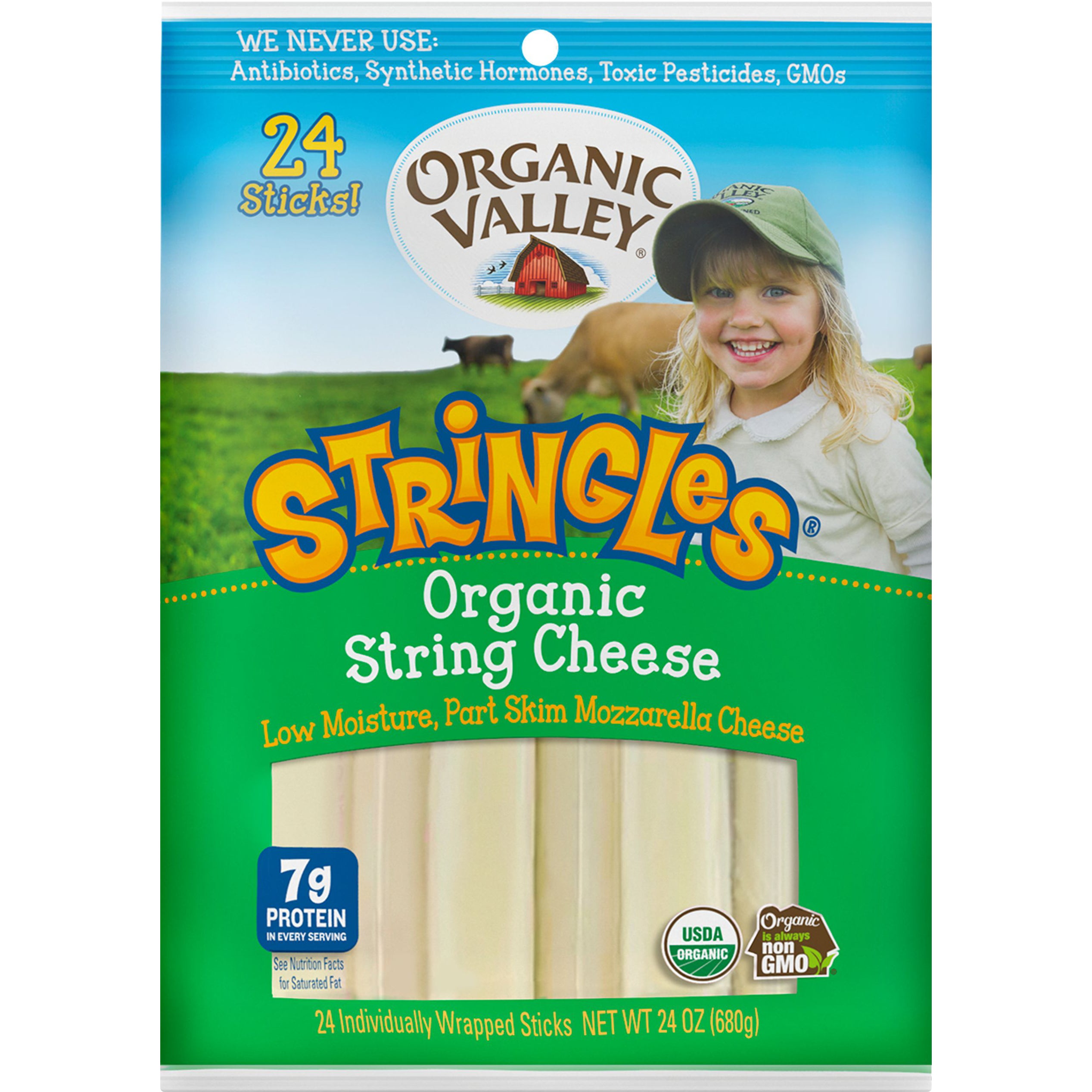 ORGANIC VALLEY STRINGLES CHEESE 24/1 OUNCE STICKS - Image 1