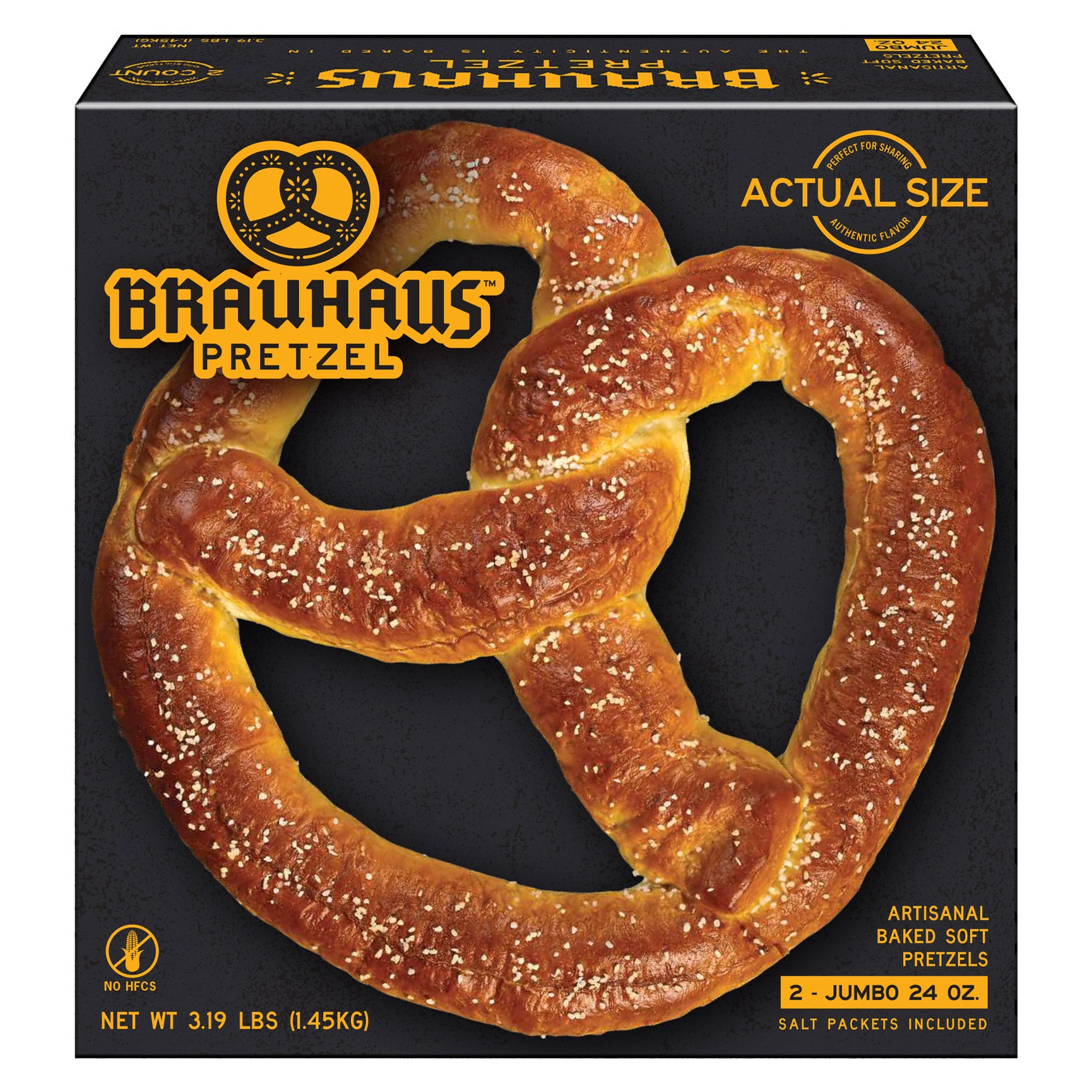 J&J SNACK FOODS BAVARIAN JUMBO PRETZEL 2/24 OZ
