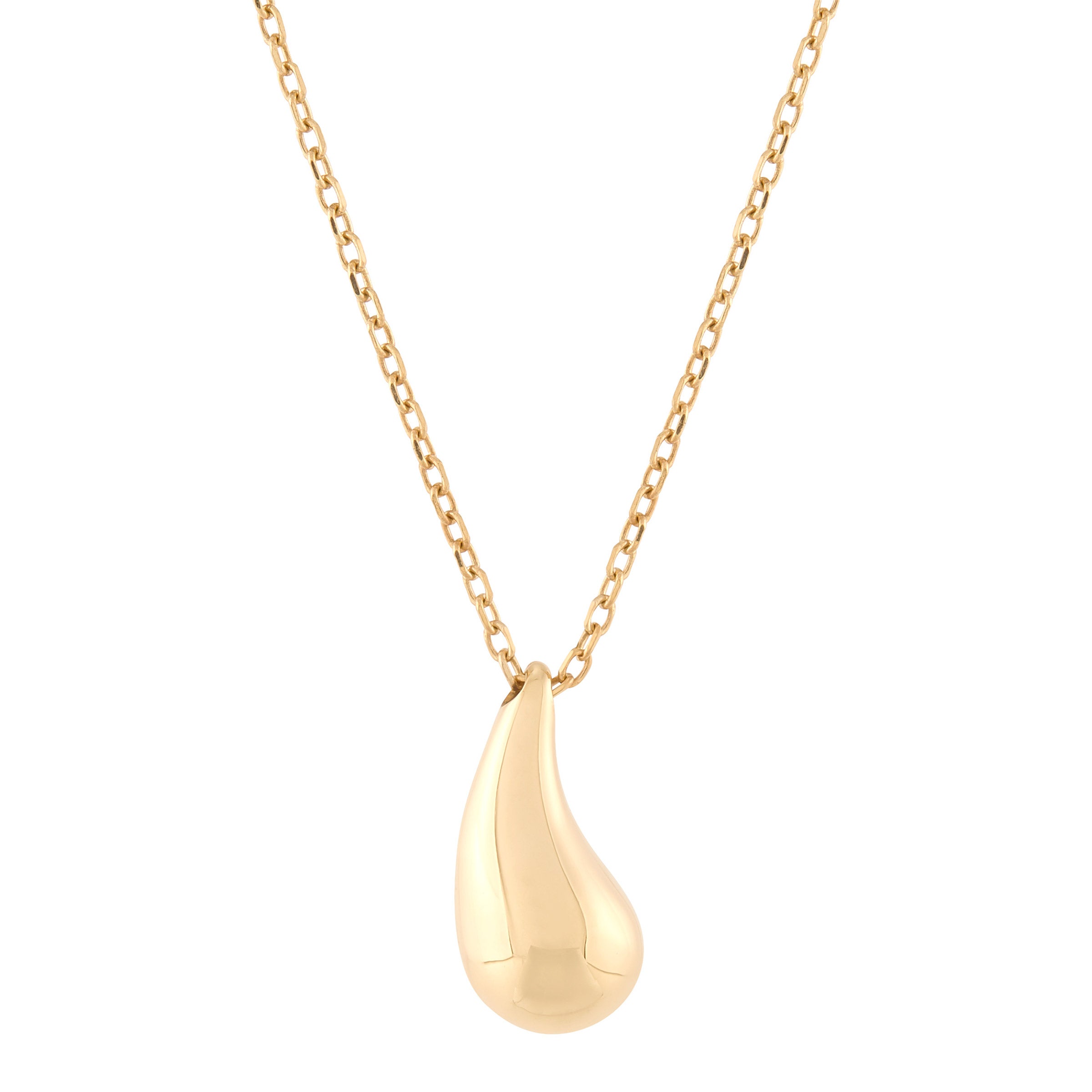 14KT YELLOW GOLD TEARDROP PENDANT MADE IN ITALY