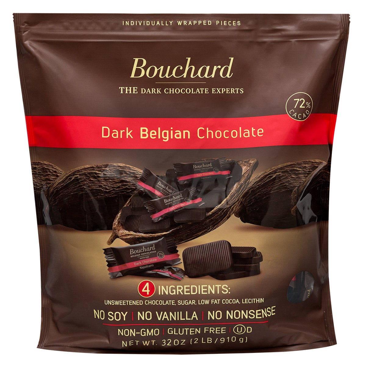 BOUCHARD DARK BELGIAN CHOCOLATE 32 OUNCE BAG