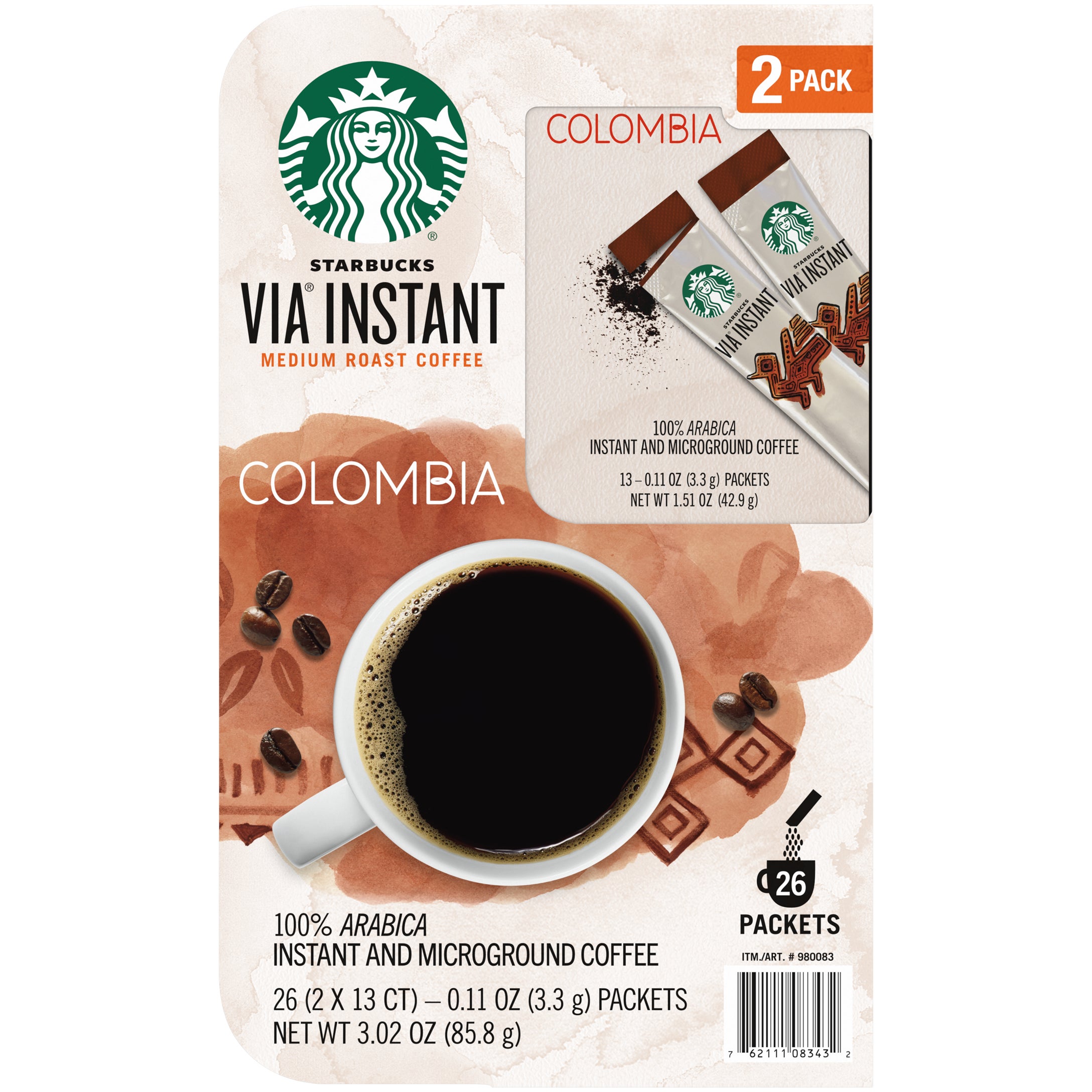 STARBUCKS VIA COLOMBIAN COFFEE 26 CT - Image 1