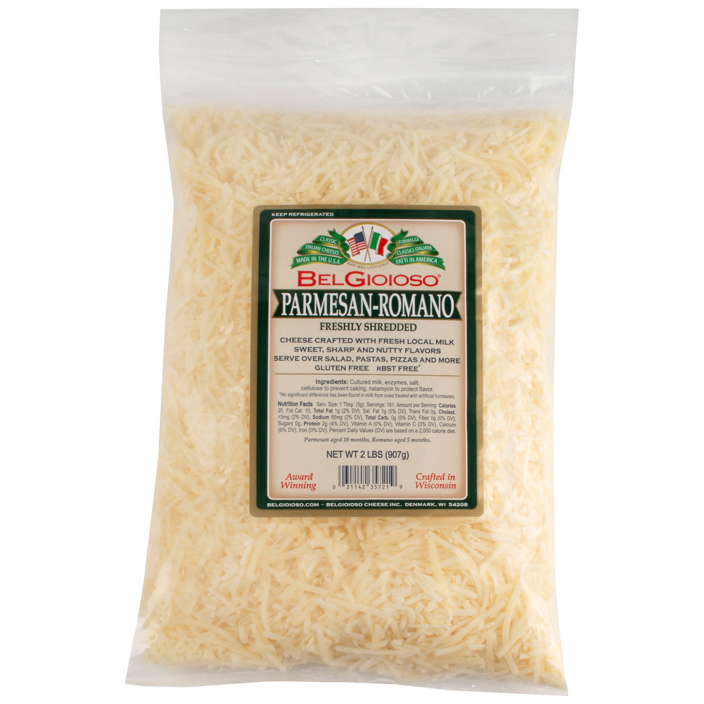BELGIOIOSO SHREDDED PARM ROMANO 32 OUNCE PACKAGE