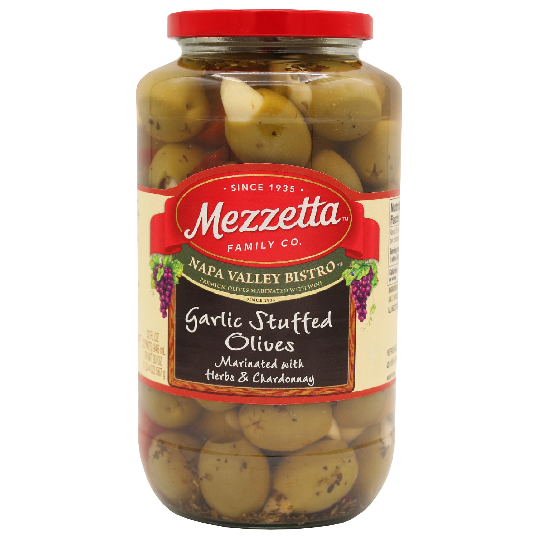 NAPA VALLEY BISTRO GARLIC STUFFED OLIVES 20 OZ - Image 1