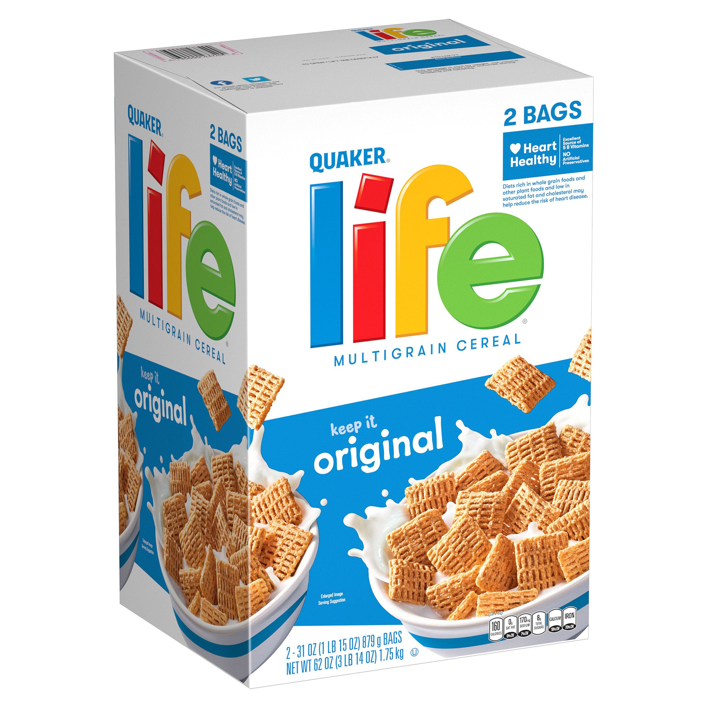 QUAKER LIFE CEREAL 2 PACK 31 OUNCES EACH - Image 1