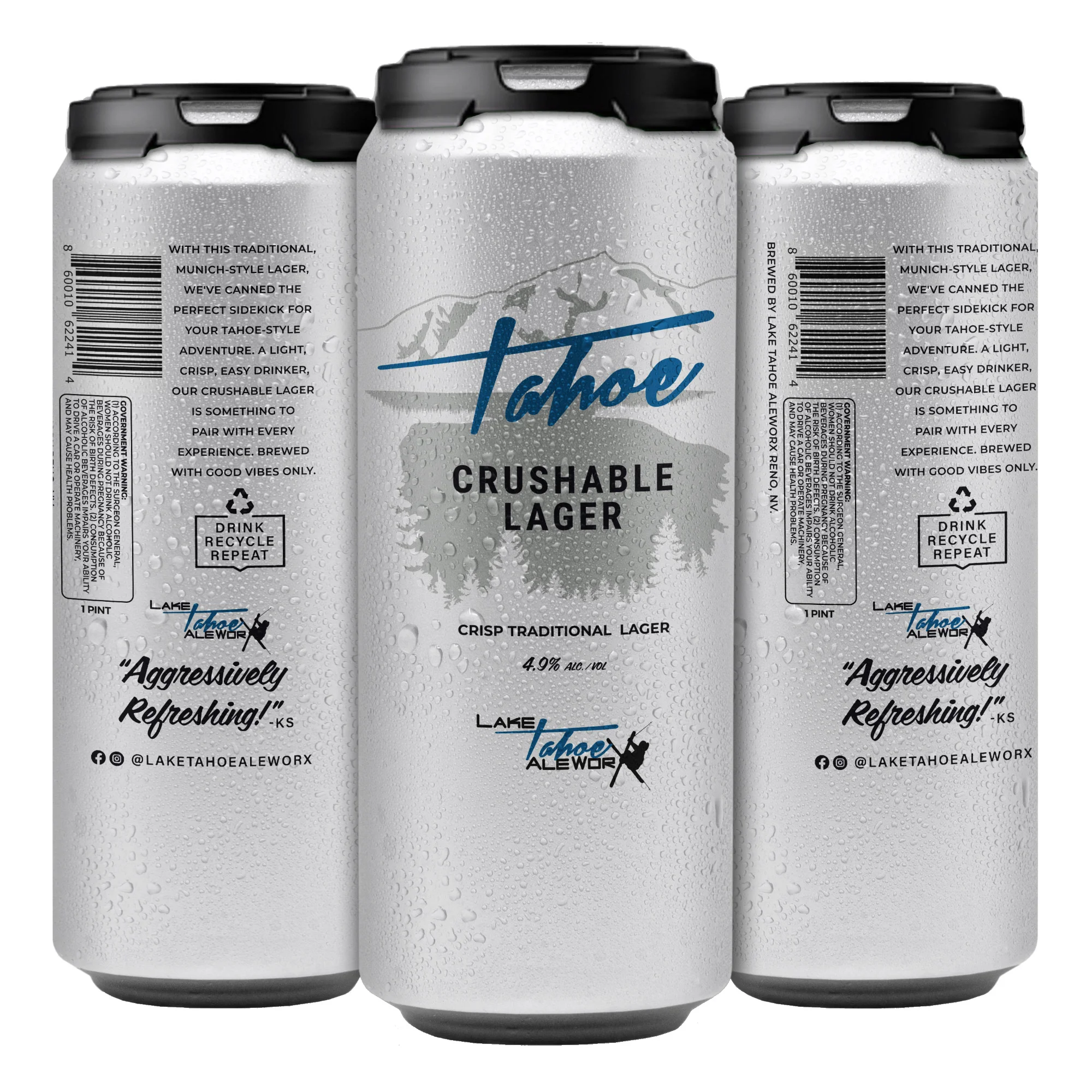 LAKE TAHOE ALEWORX CRUSHABLE LAGER RENO, NV 4/16OZ CANS