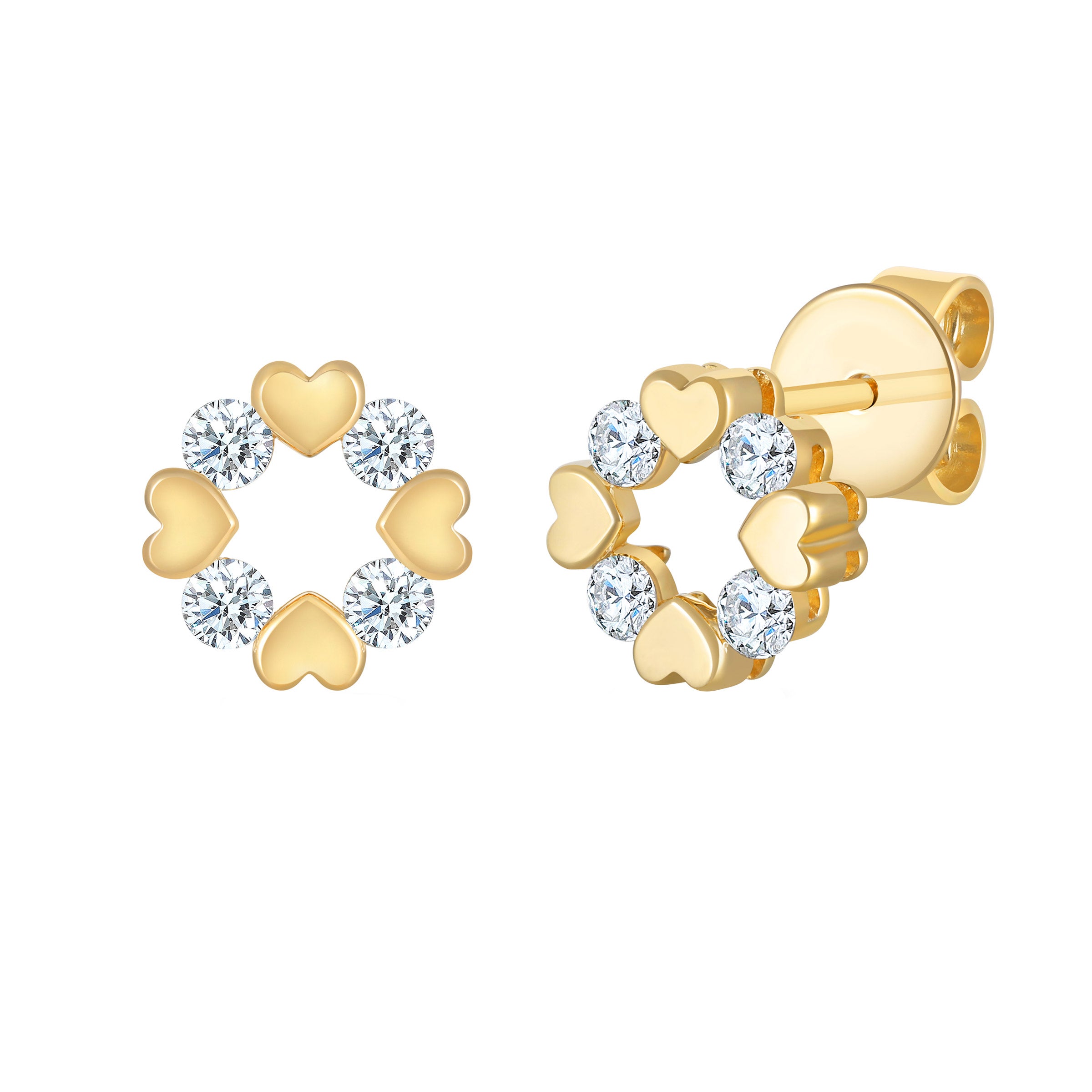 14KT YELLOW GOLD VS2 I 0.30CTW ROUND DIAMOND EARRINGS - Image 1