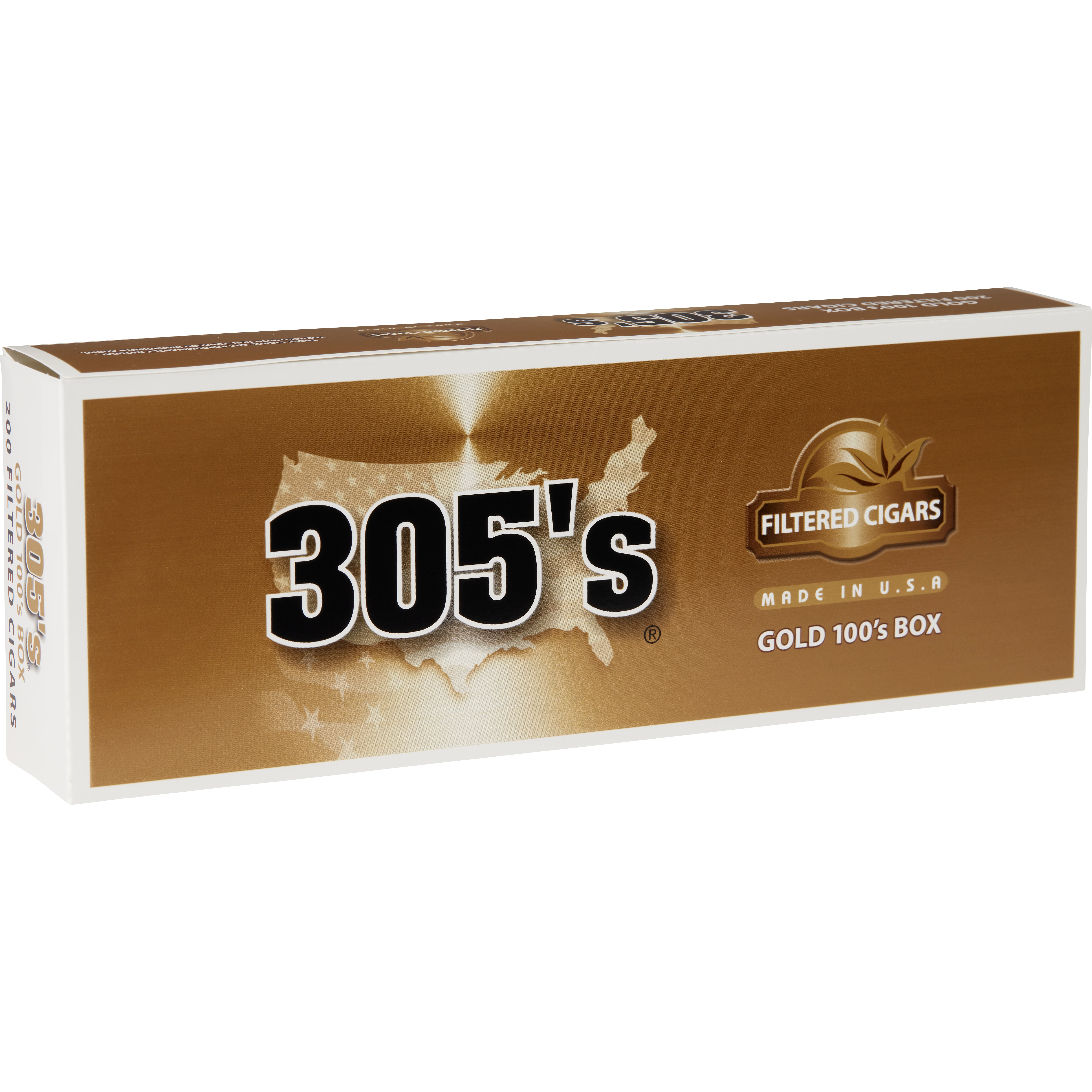 305'S FILTERED CIGAR 10/20CT GOLD 100'S
