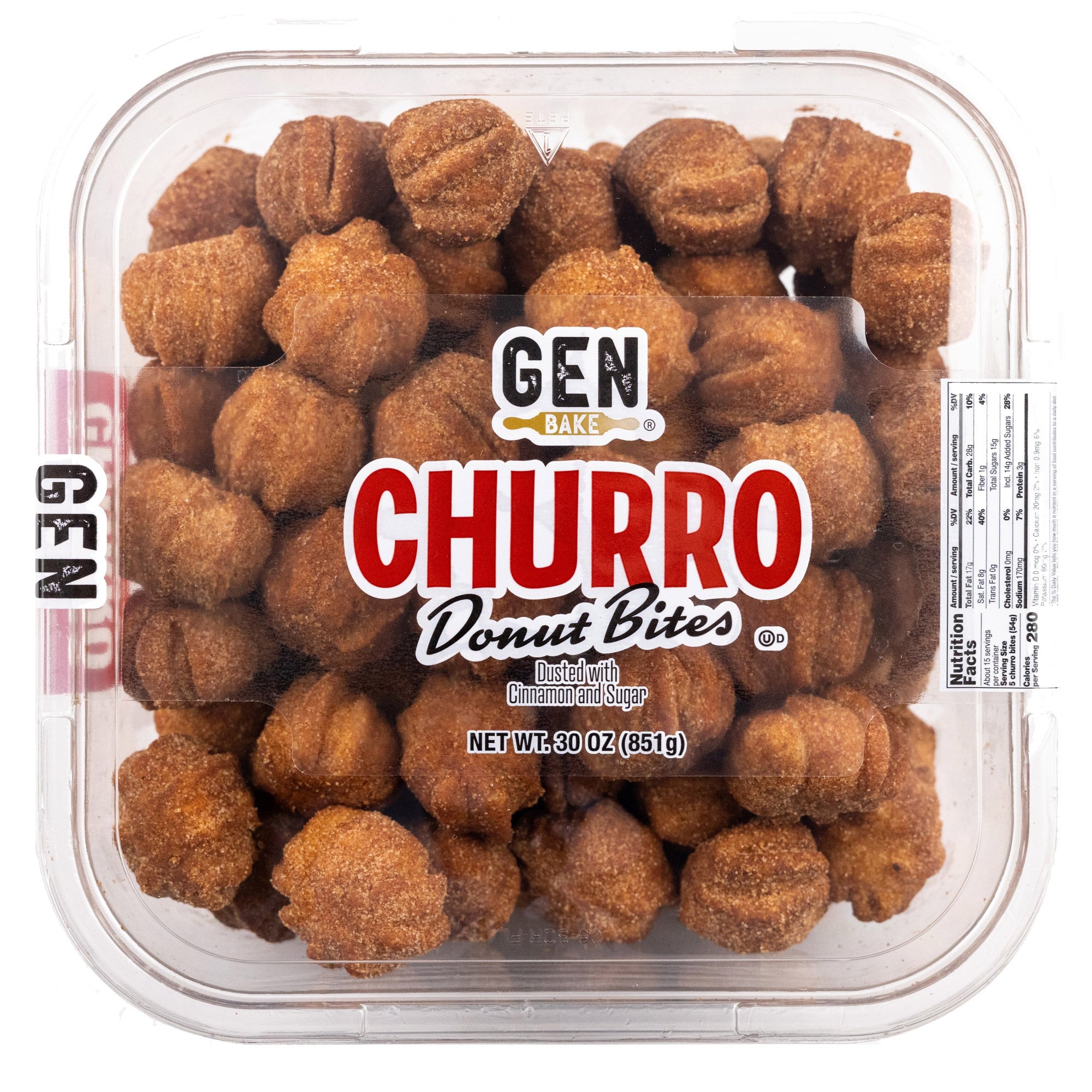GEN BAKE CHURRO DONUT BITES 30 OZ (1.87 LBS)