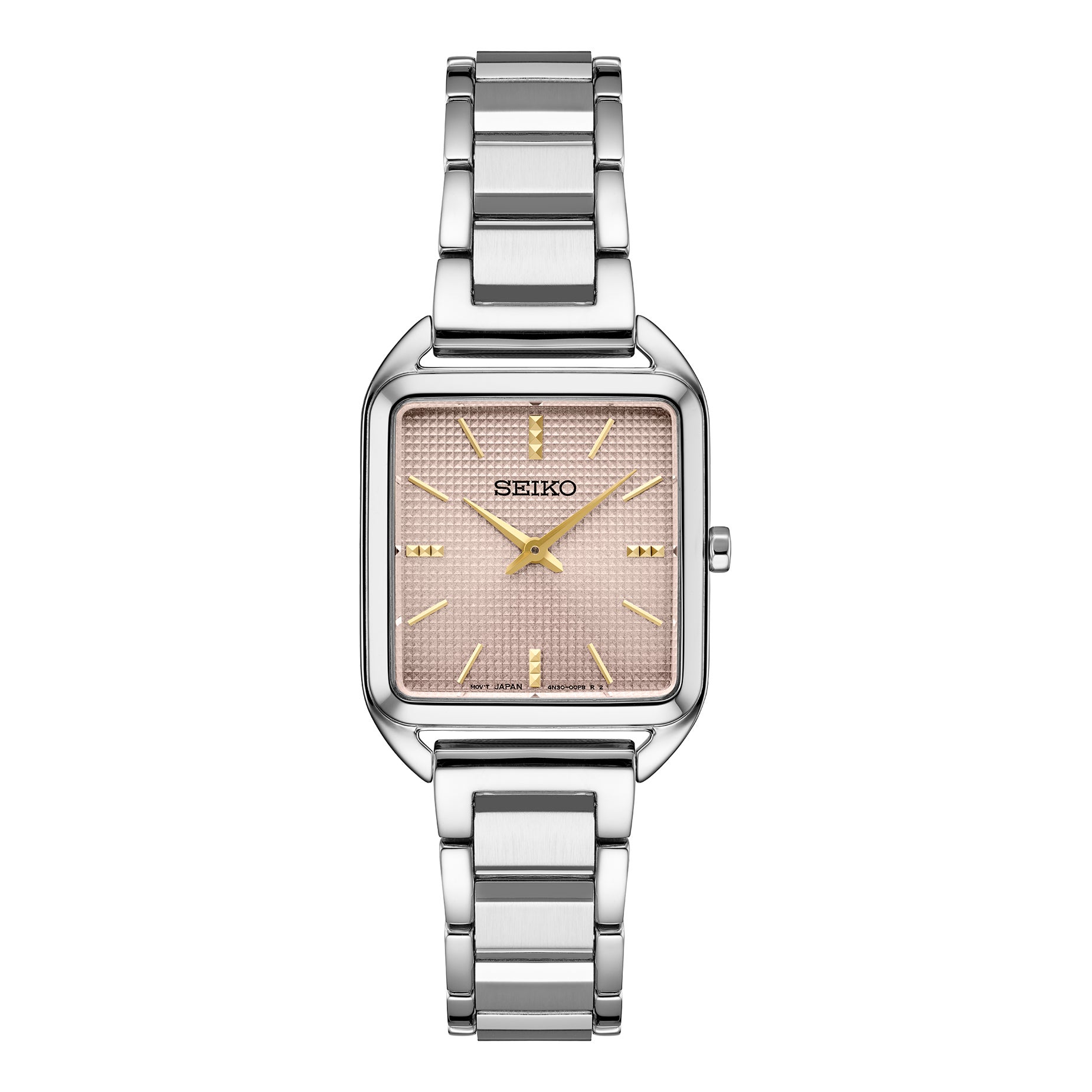 SEIKO CAPRICE RECTANGULAR MAUVE PINK LADIES QUARTZ WATCH