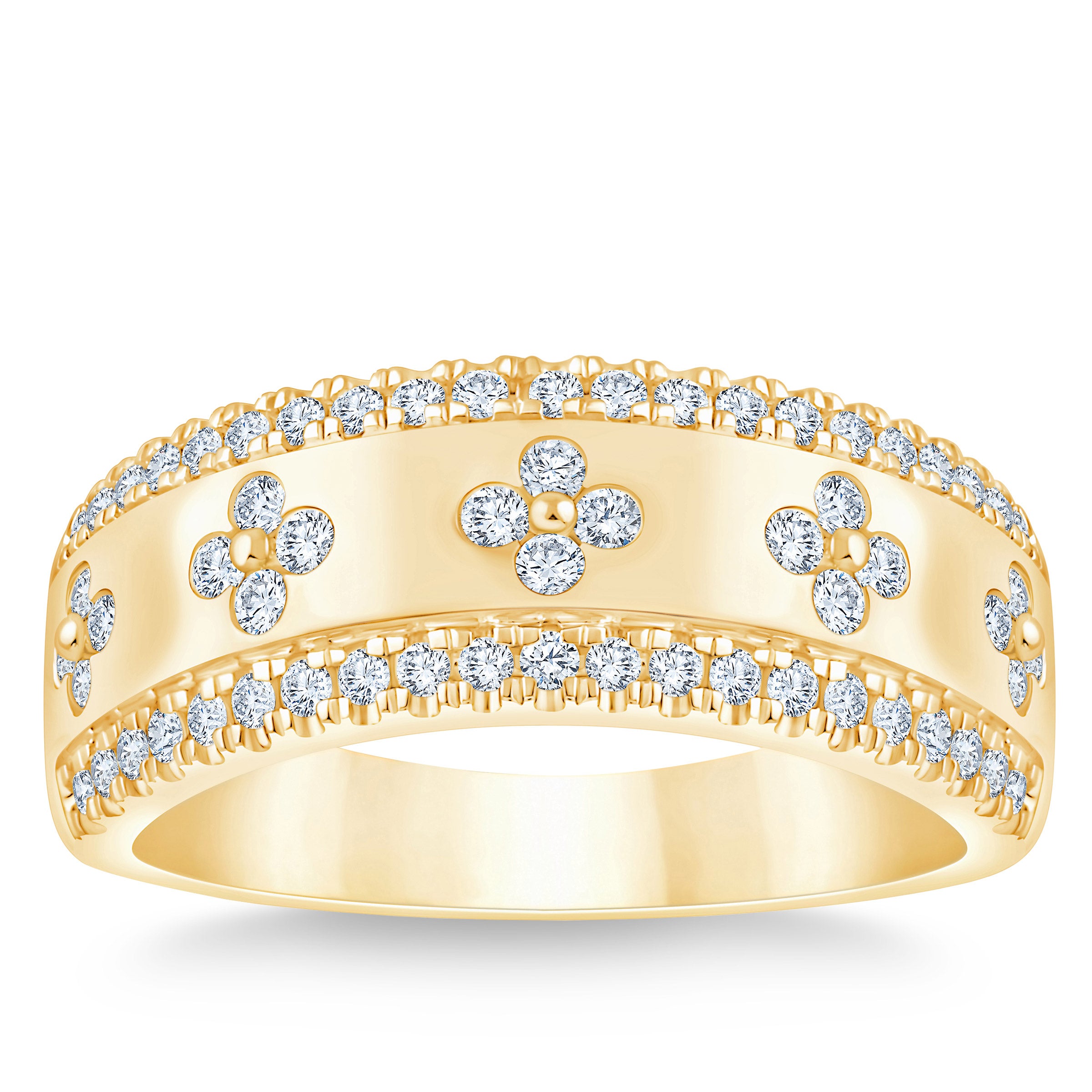 14KT YELLOW GOLD VS2 I 0.50CTW ROUND DIAMOND BAND SIZE 6 - Image 1