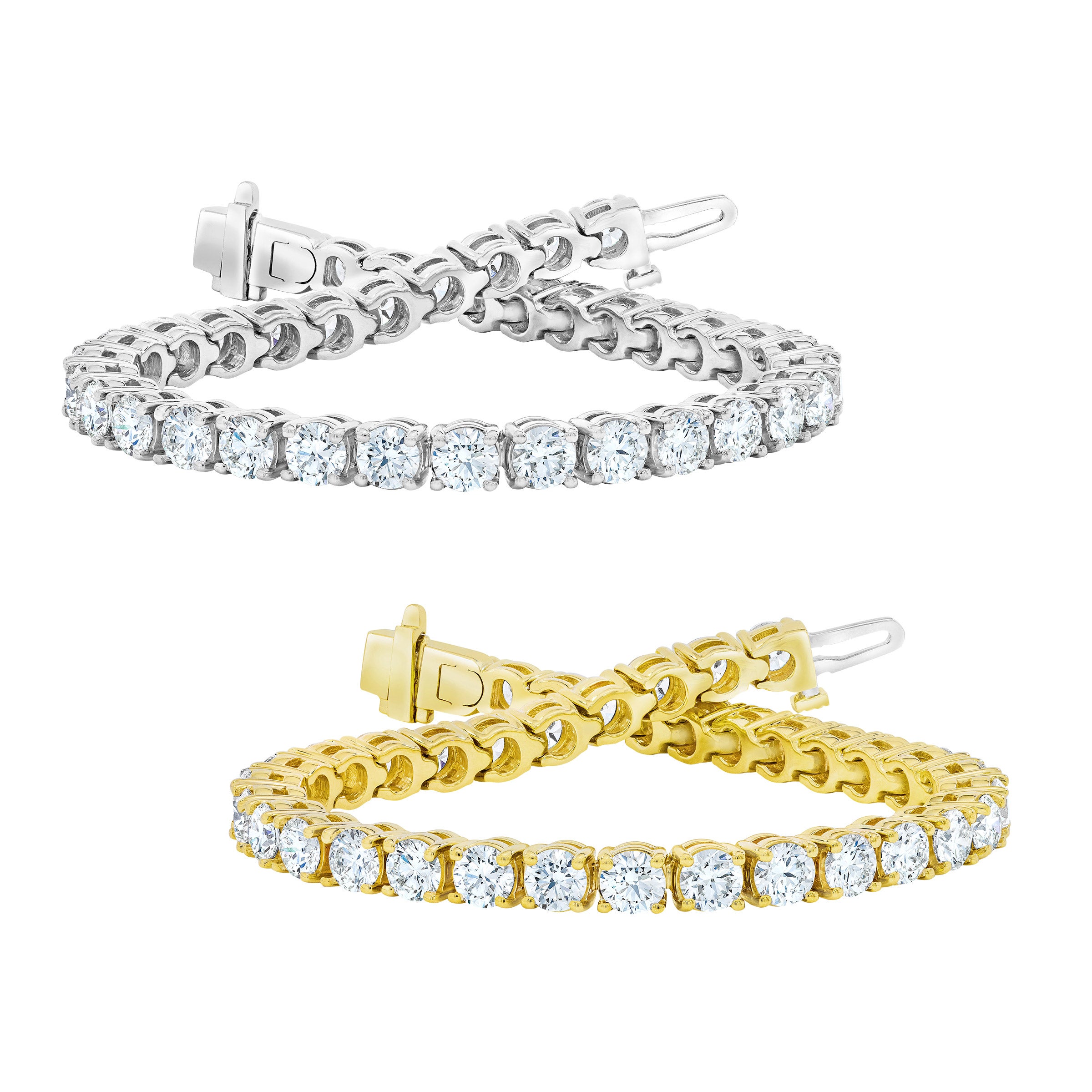 14KT WHITE GOLD VS2 I 12.00CTW ROUND DIAMOND TENNIS BRACELET - Image 1