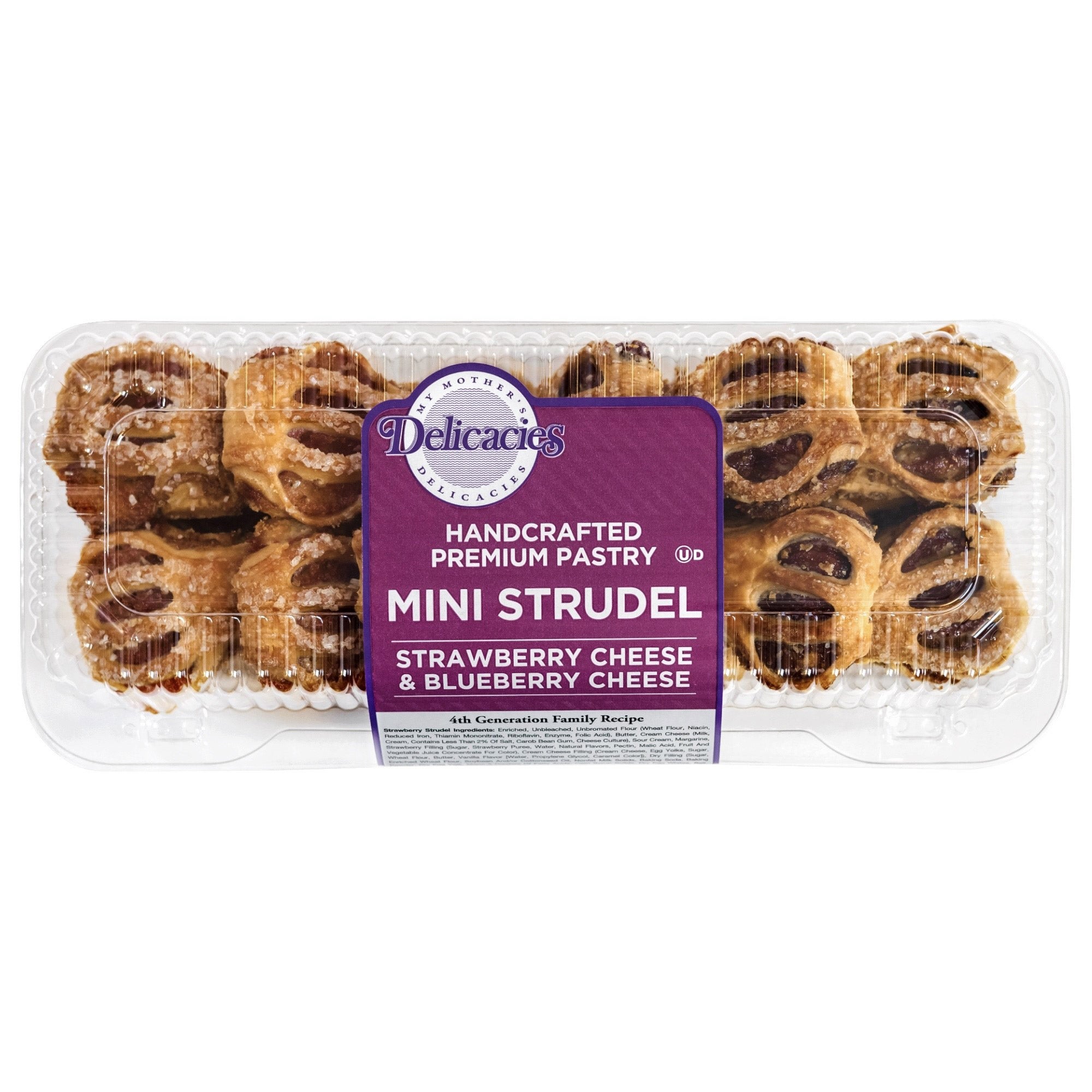 MY MOTHER'S DELICACIES STRAWBERRY + BLUEBERRY MINI STRUDELS 19OZ