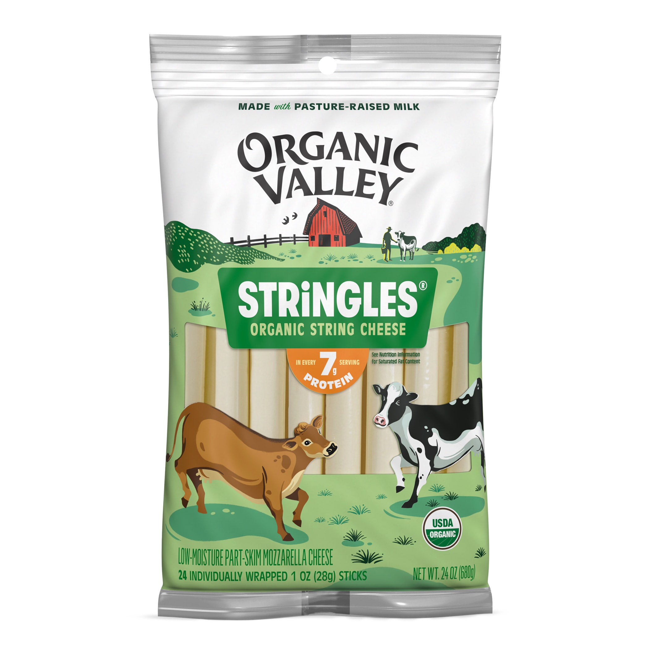 ORGANIC VALLEY STRINGLES CHEESE 24/1 OUNCE STICKS - Image 1