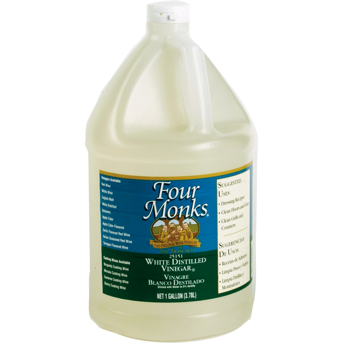 FOUR MONKS DISTILLED VINEGAR 2 PACK 1 GALLON EACH