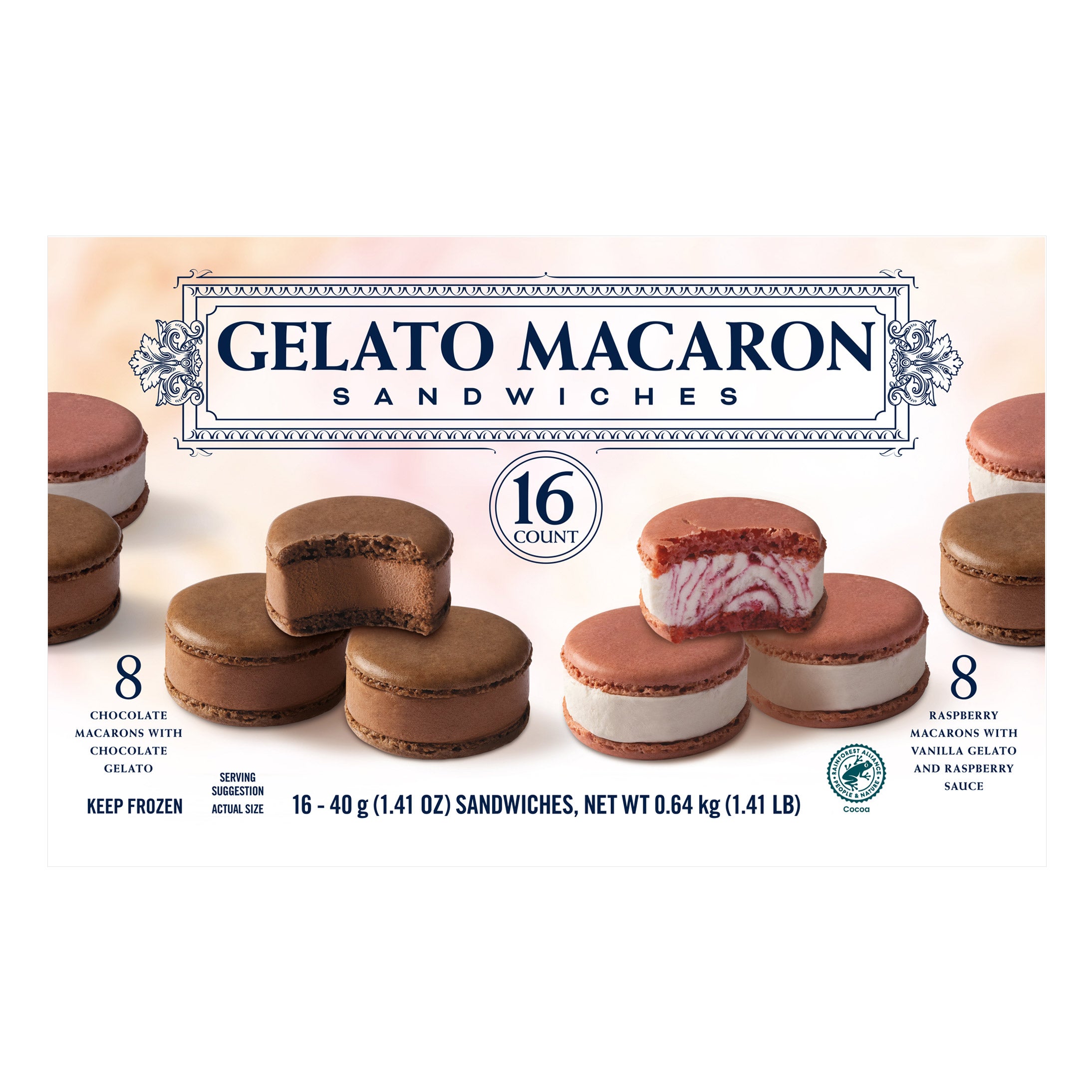 GELATO MACARON SANDWICHES 16/1.4 OZ (1.4 LBS)