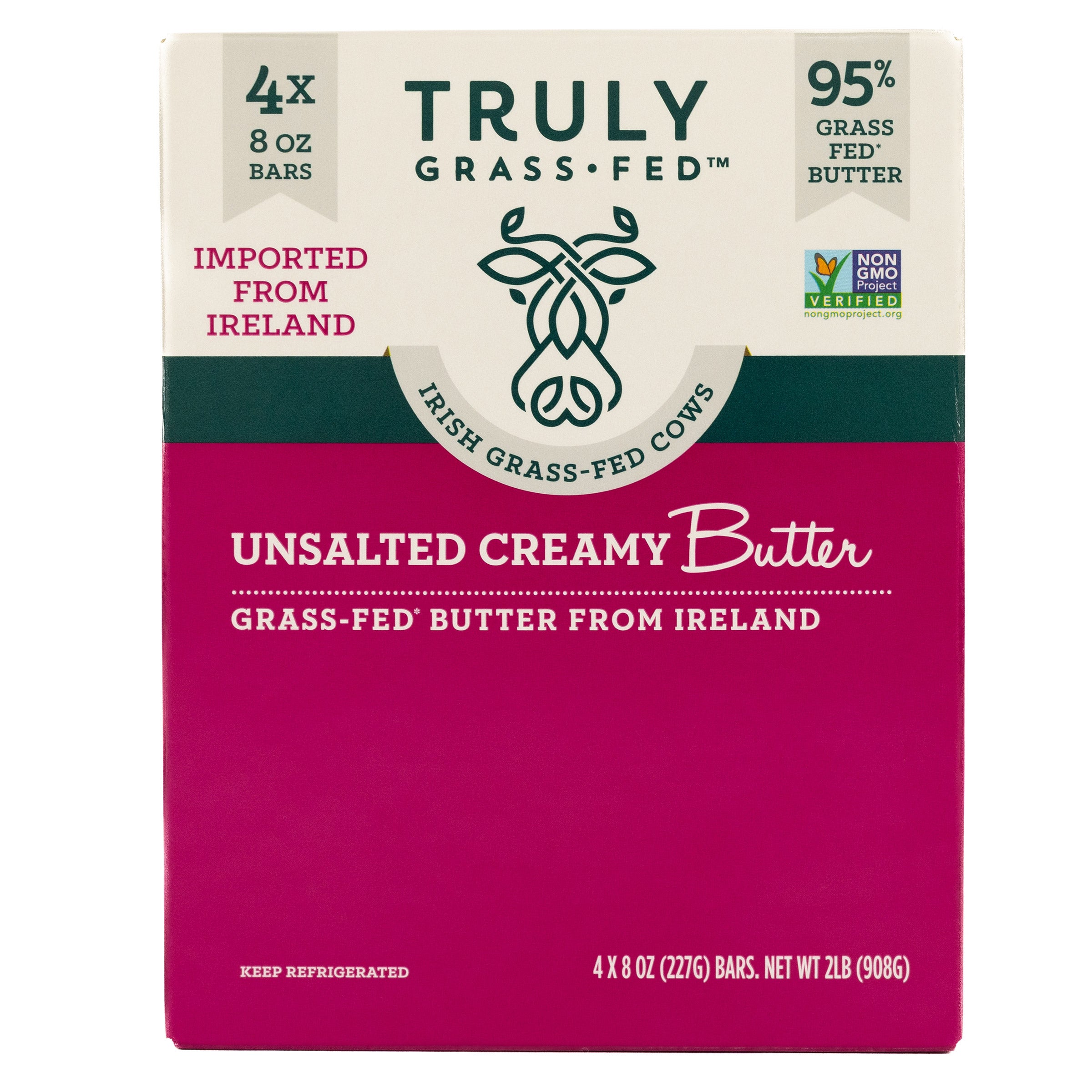 TRULY GRASS-FED IRISH BUTTER UNSALTED 4/8 OZ - Image 1